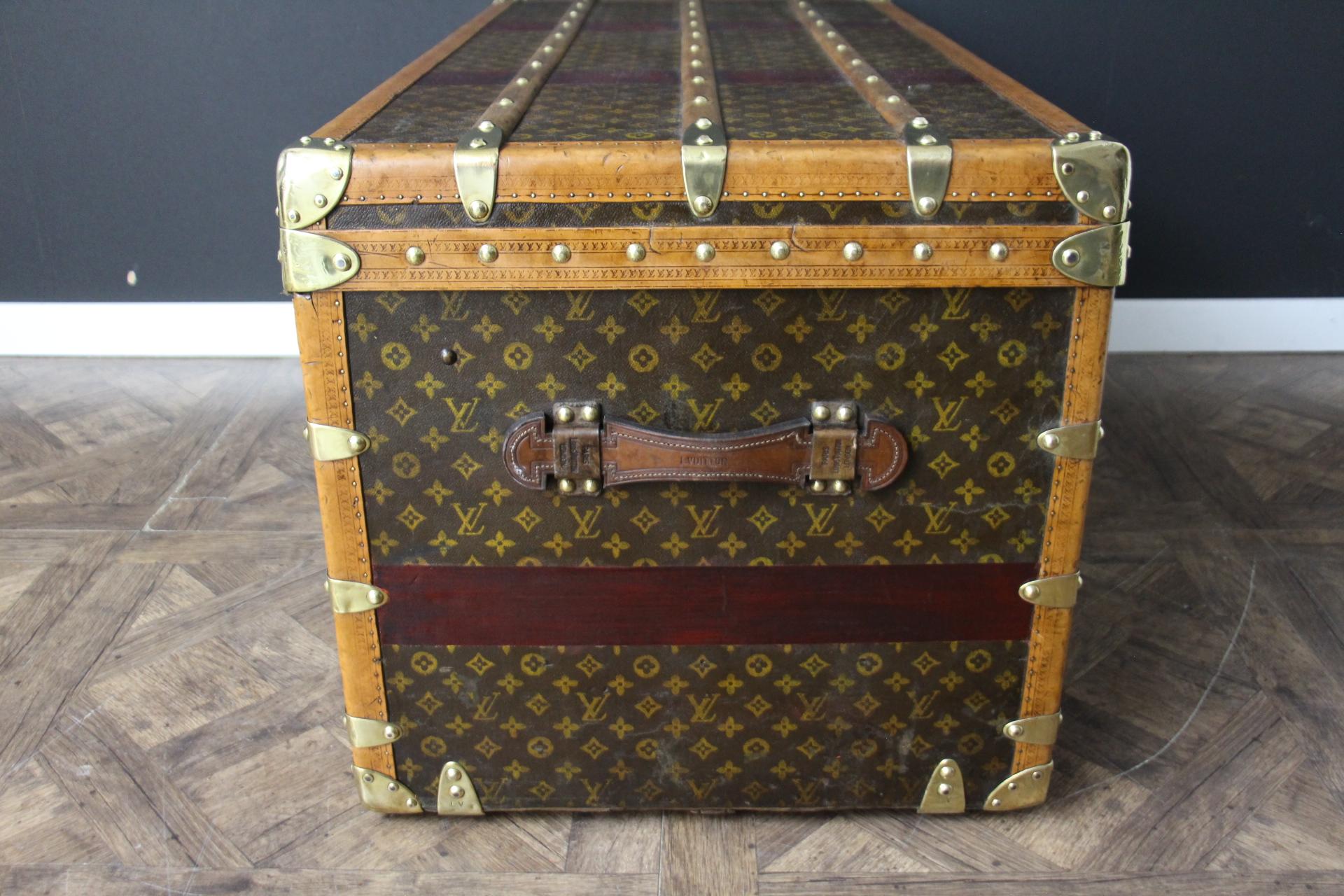 Baule Louis Vuitton del 1920 in Monogram, Baule a vapore Louis Vuitton 110 cm in vendita 5