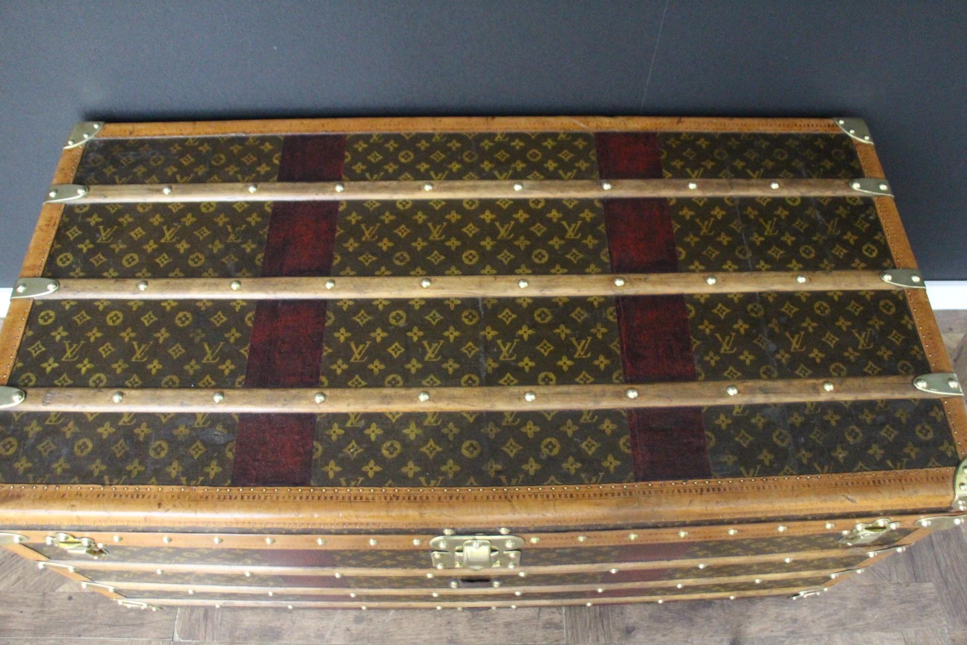 Baule Louis Vuitton del 1920 in Monogram, Baule a vapore Louis Vuitton 110 cm in vendita 6