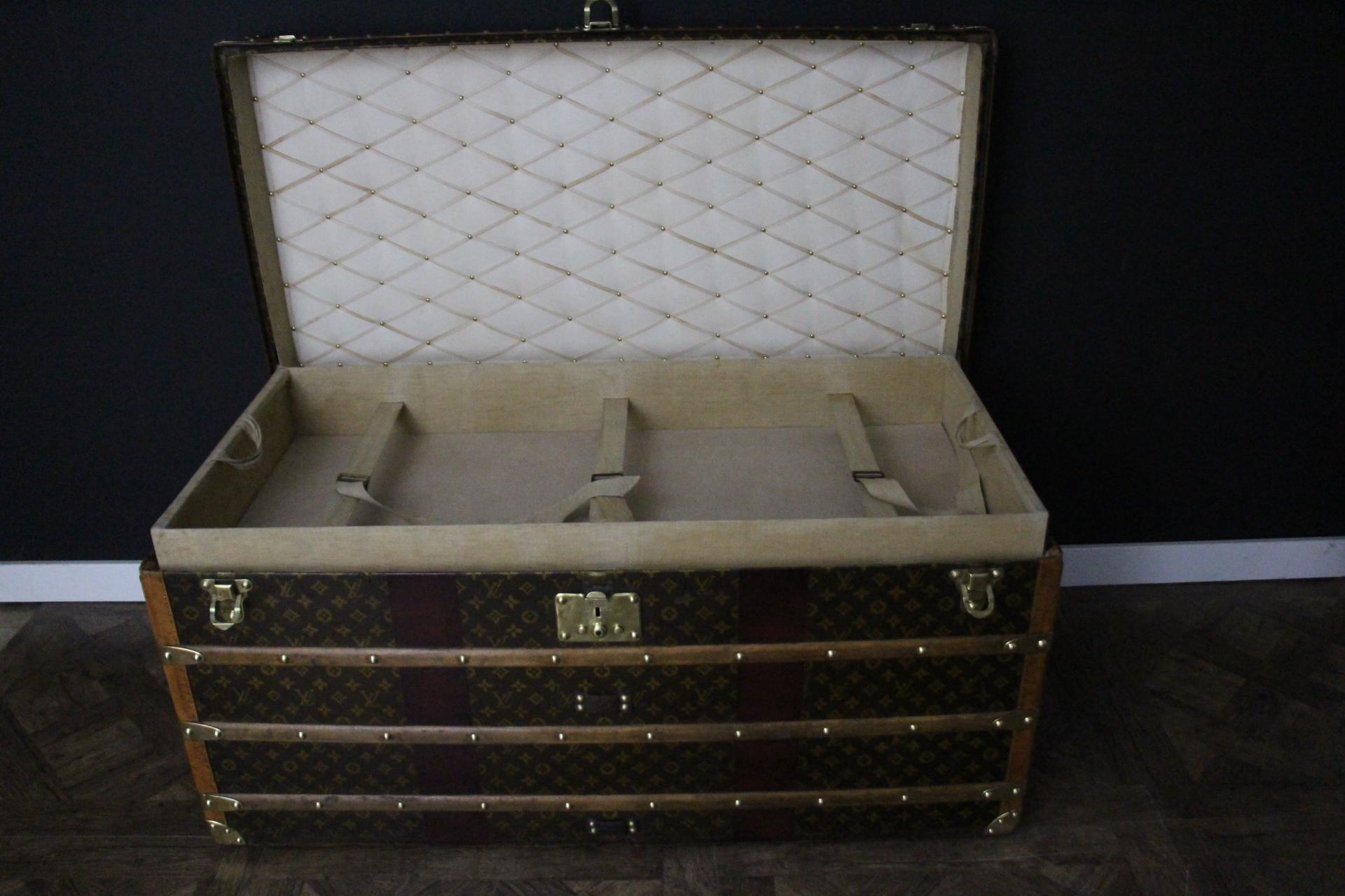 Baule Louis Vuitton del 1920 in Monogram, Baule a vapore Louis Vuitton 110 cm in vendita 8