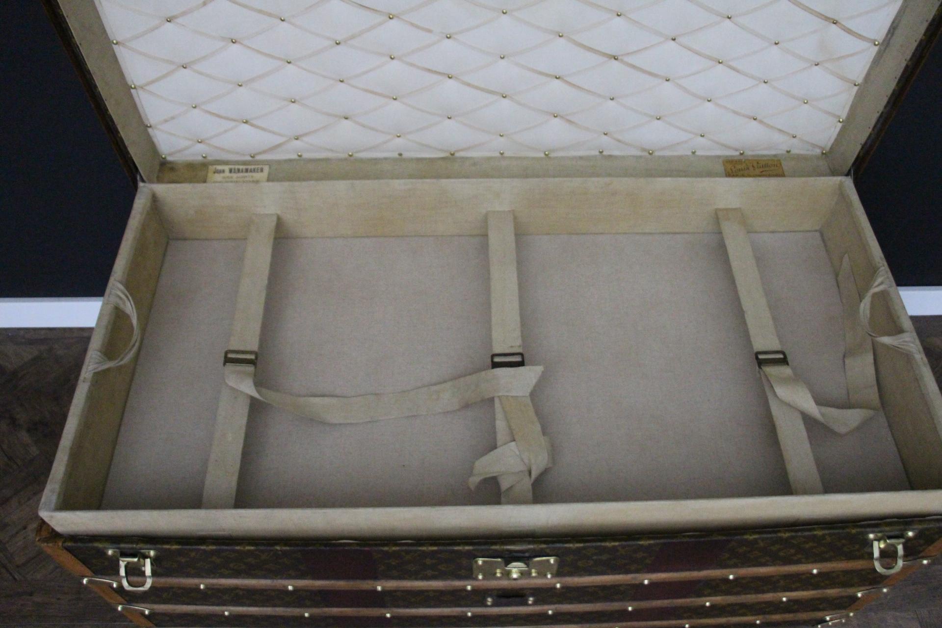 Baule Louis Vuitton del 1920 in Monogram, Baule a vapore Louis Vuitton 110 cm in vendita 9