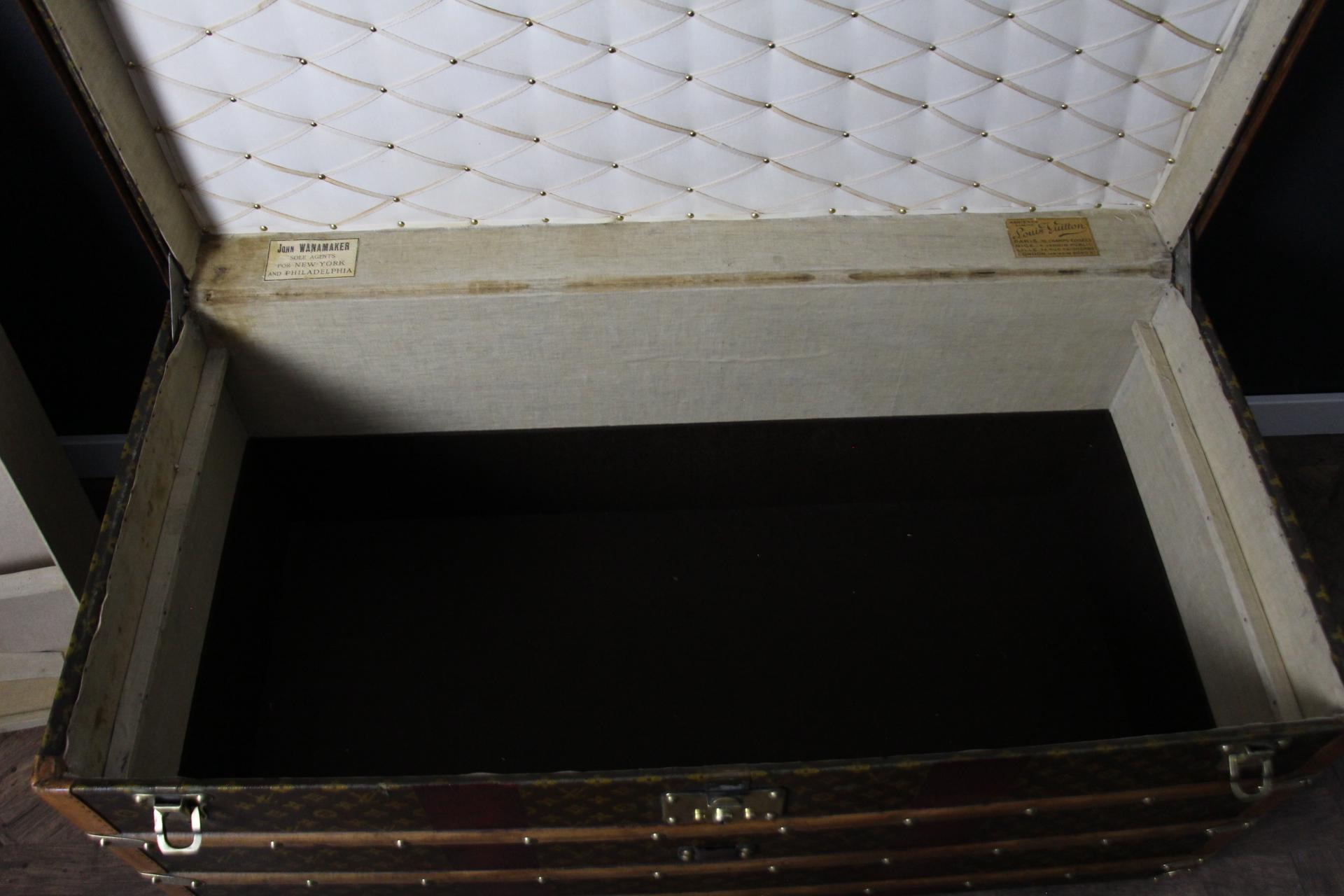 Baule Louis Vuitton del 1920 in Monogram, Baule a vapore Louis Vuitton 110 cm in vendita 10