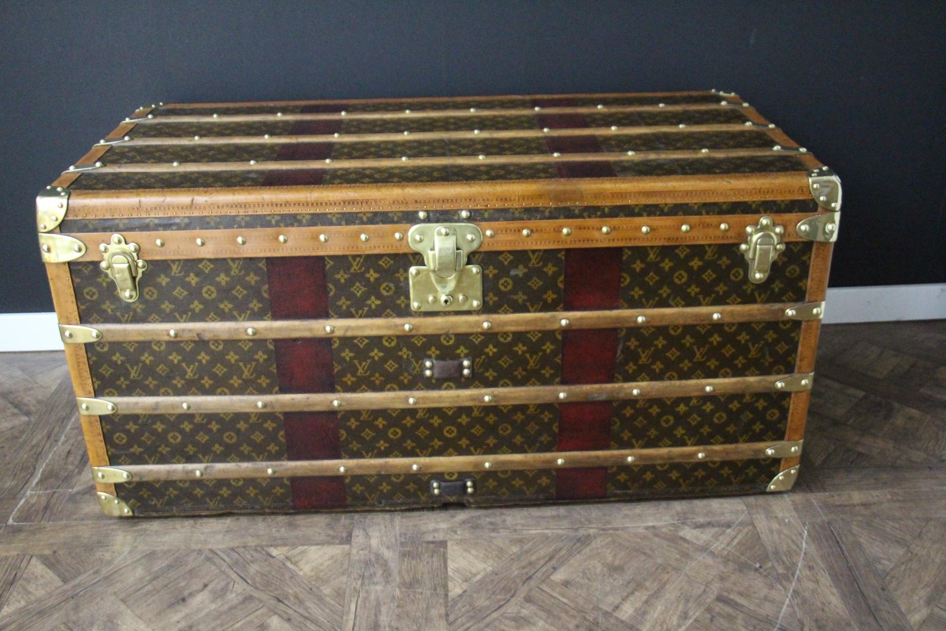 Francese Baule Louis Vuitton del 1920 in Monogram, Baule a vapore Louis Vuitton 110 cm in vendita