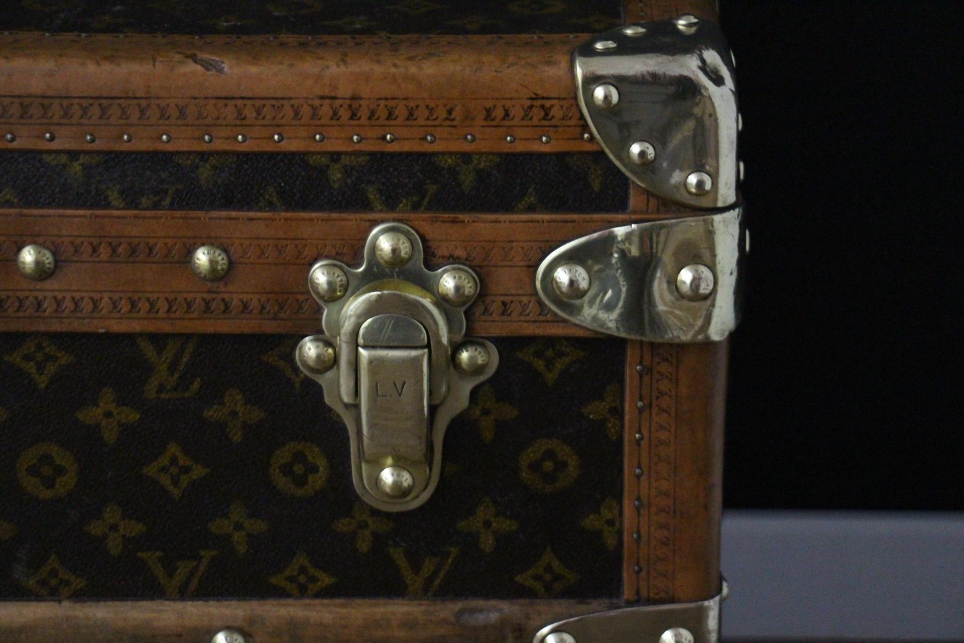 Ottone Baule Louis Vuitton del 1920 in Monogram, Baule a vapore Louis Vuitton 110 cm in vendita