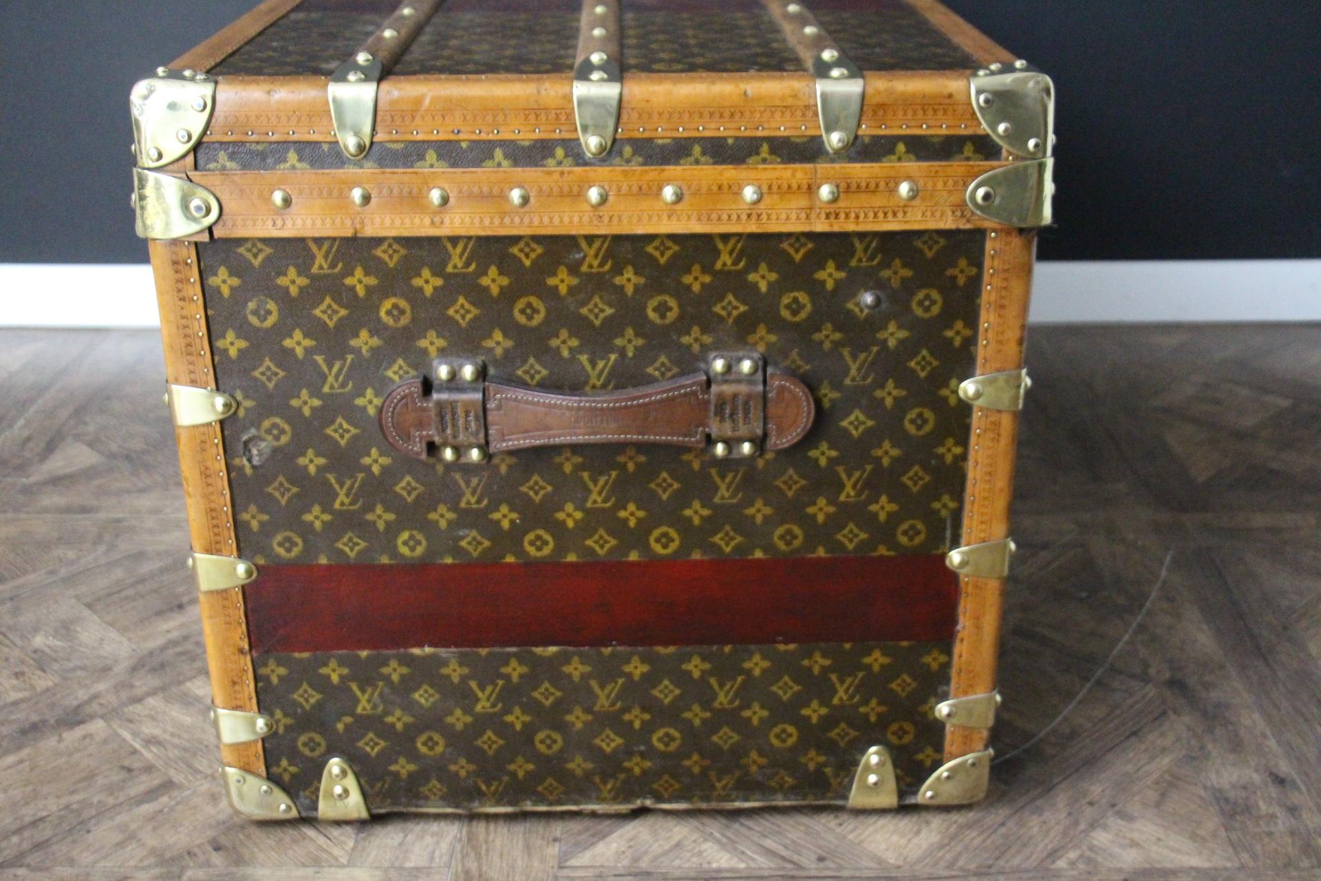 Baule Louis Vuitton del 1920 in Monogram, Baule a vapore Louis Vuitton 110 cm in vendita 2