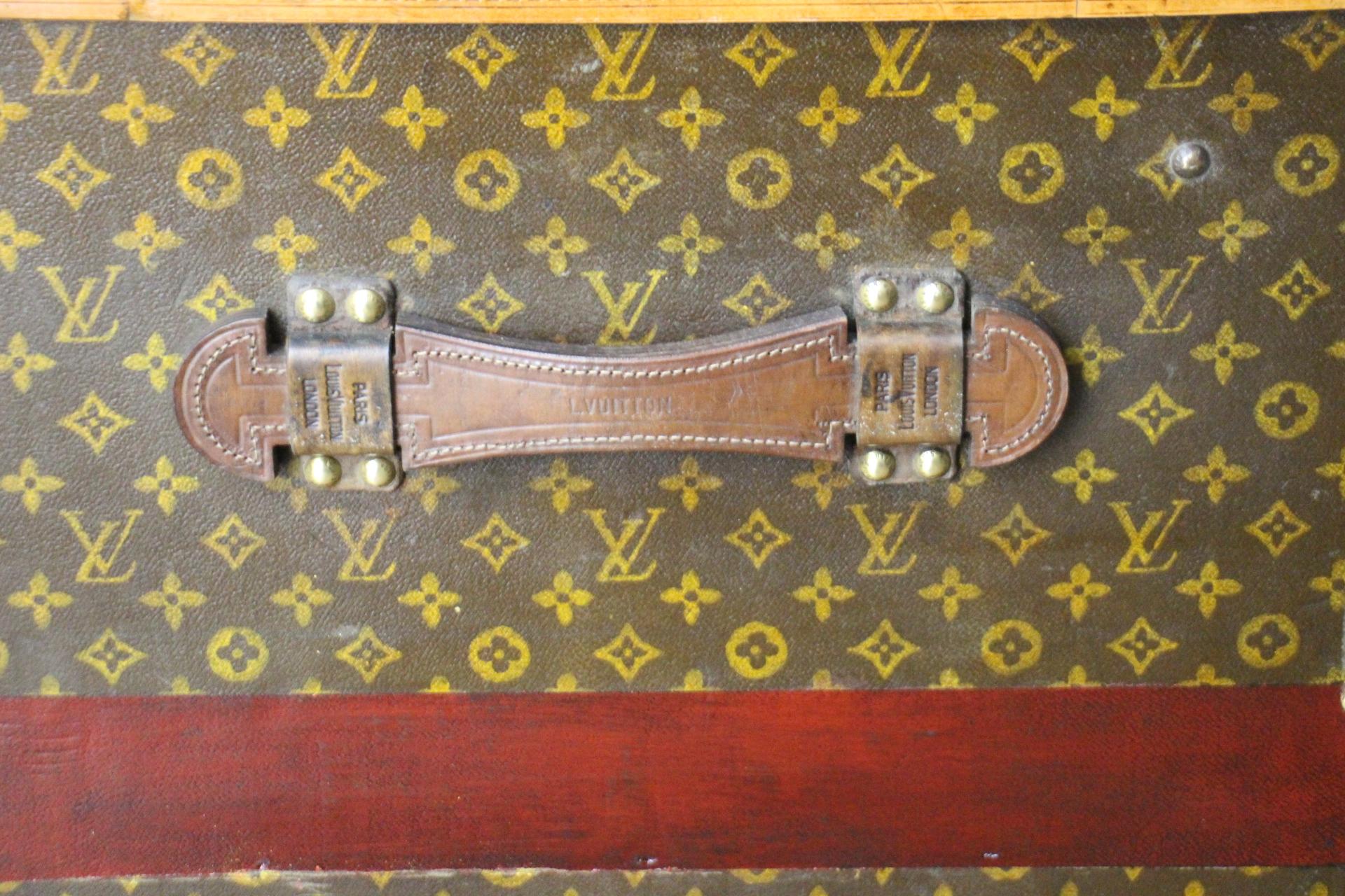 Baule Louis Vuitton del 1920 in Monogram, Baule a vapore Louis Vuitton 110 cm in vendita 3