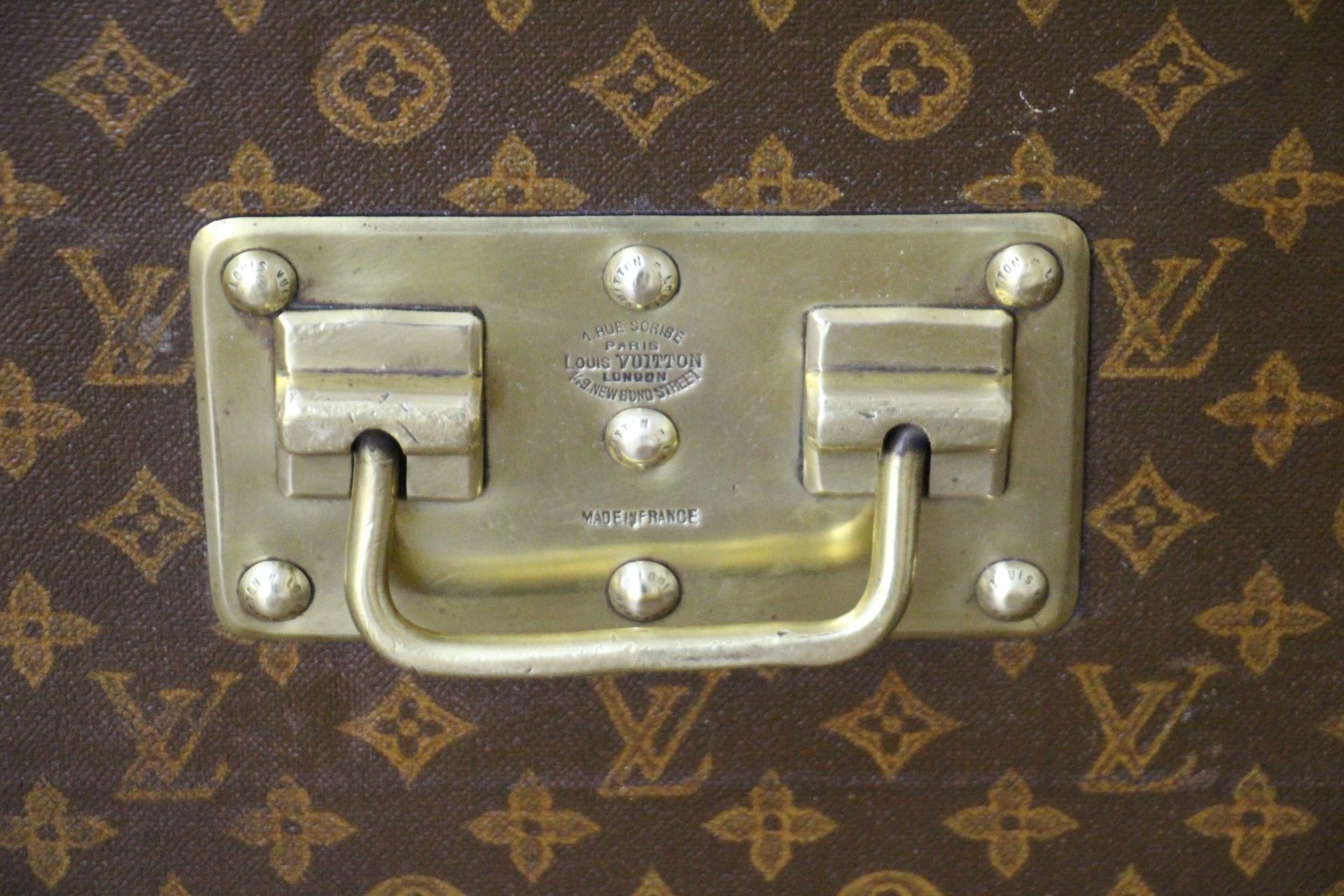 Malle Louis Vuitton des années 1920, Malle à vapeur Louis Vuitton avec monogramme en vente 5