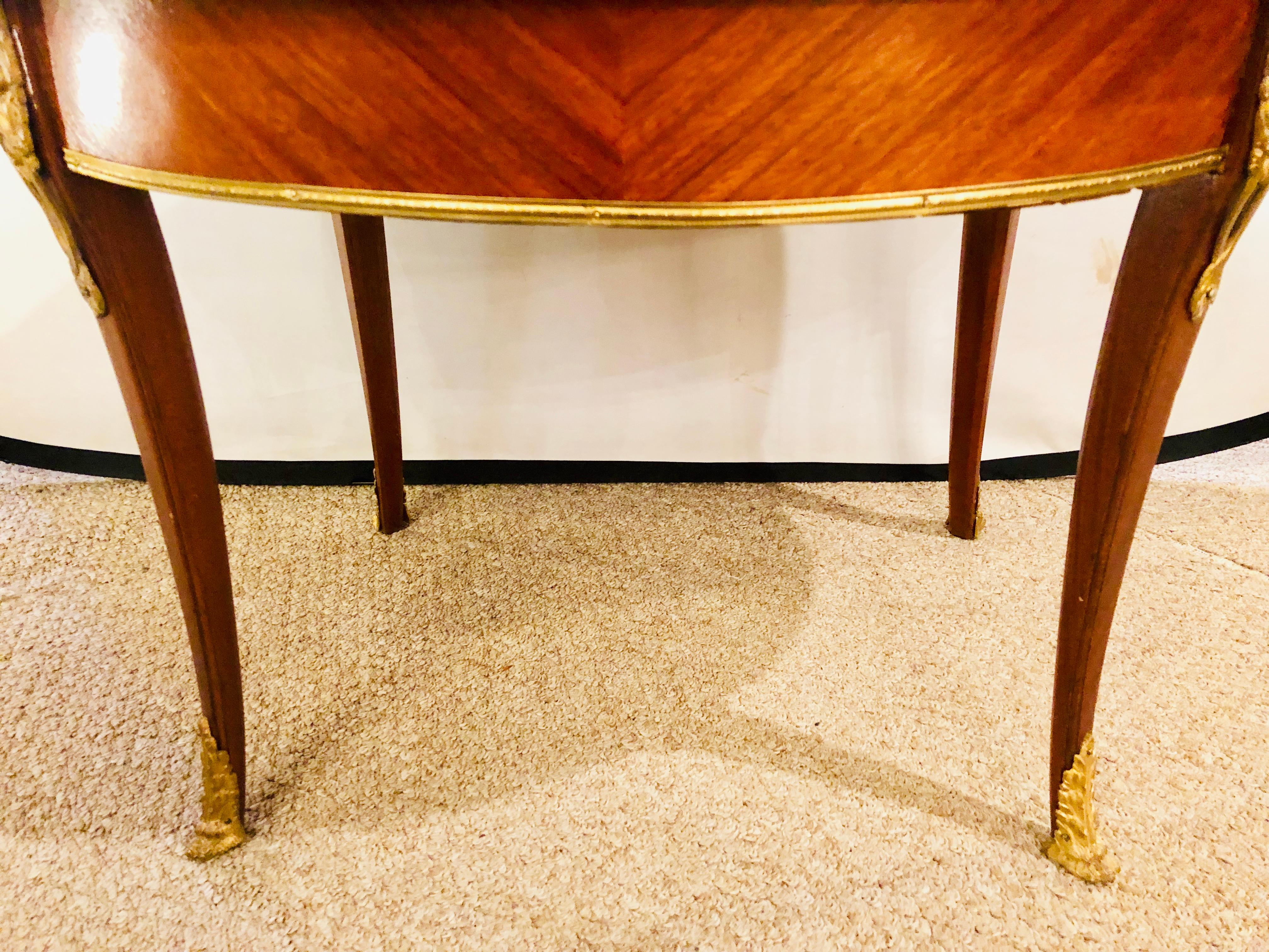 1920s Louis XVI Style Coffee or Low Table Walnut and Marble 9