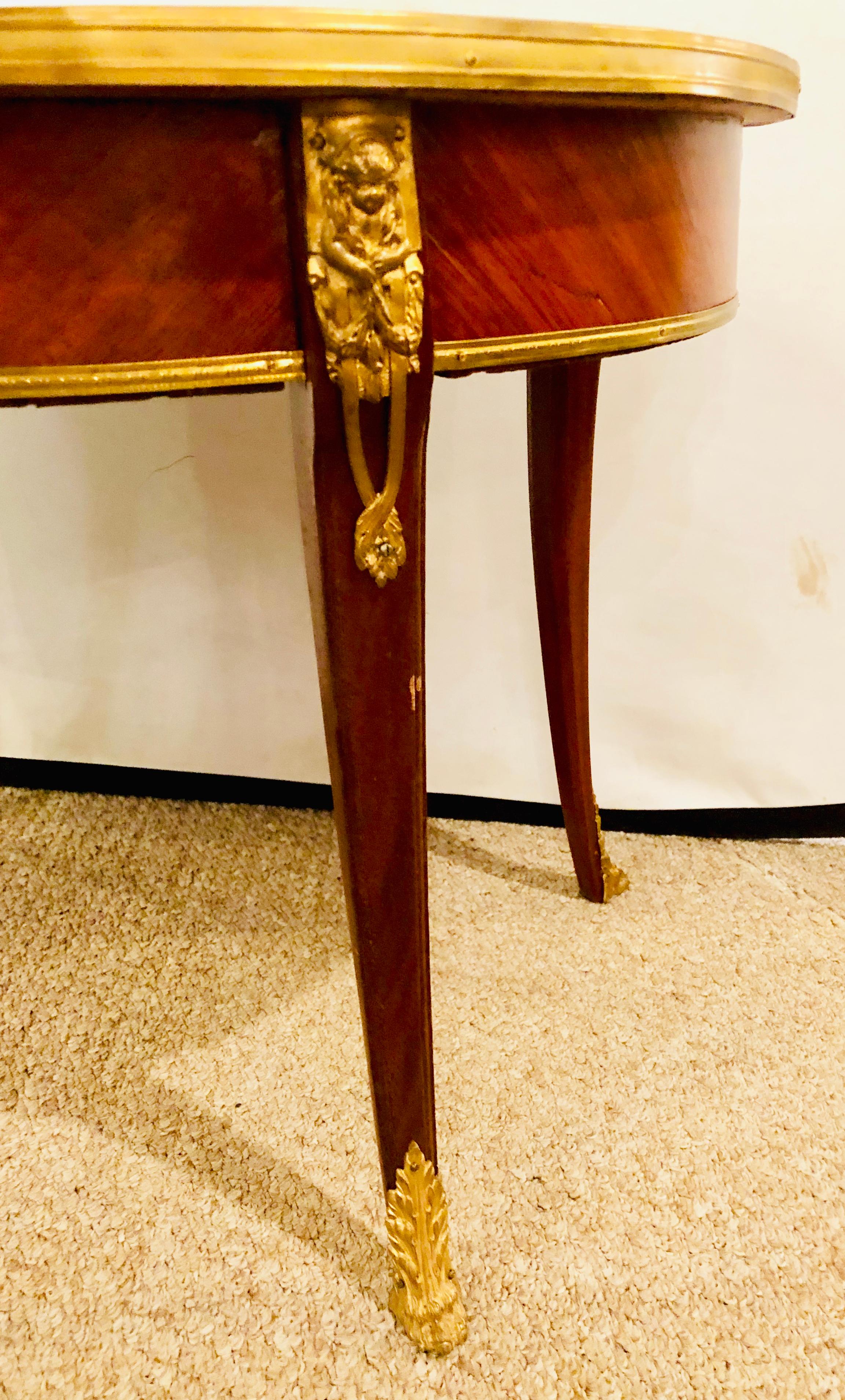 1920s Louis XVI Style Coffee or Low Table Walnut and Marble 3