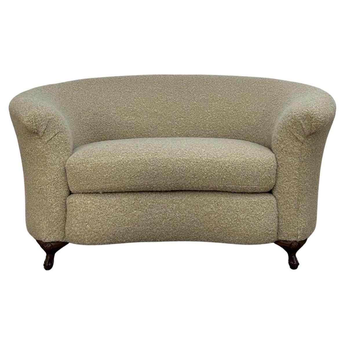 1920s loveseat in wool boucle For Sale