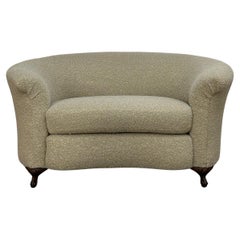 Antique 1920s loveseat in wool boucle