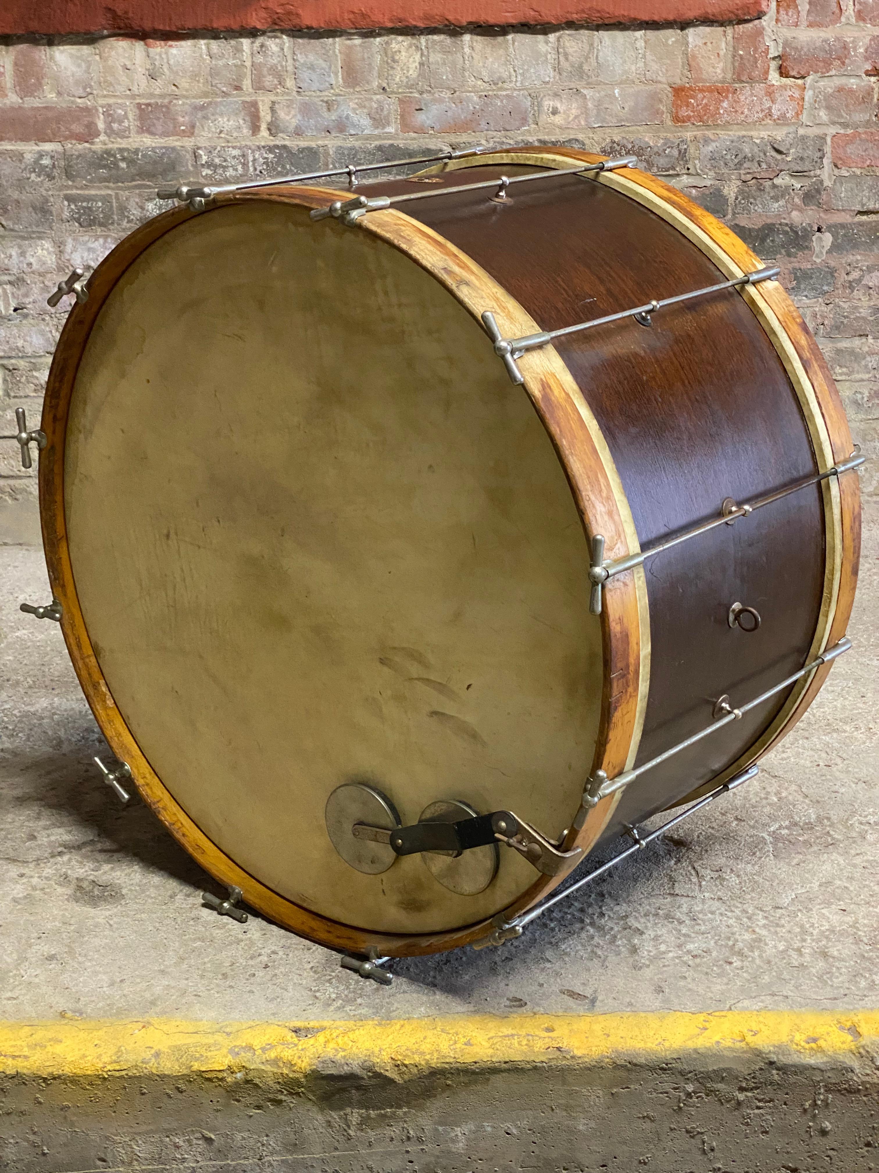 Art Deco 1920s Ludwig & Ludwig Mahogany Bass Drum