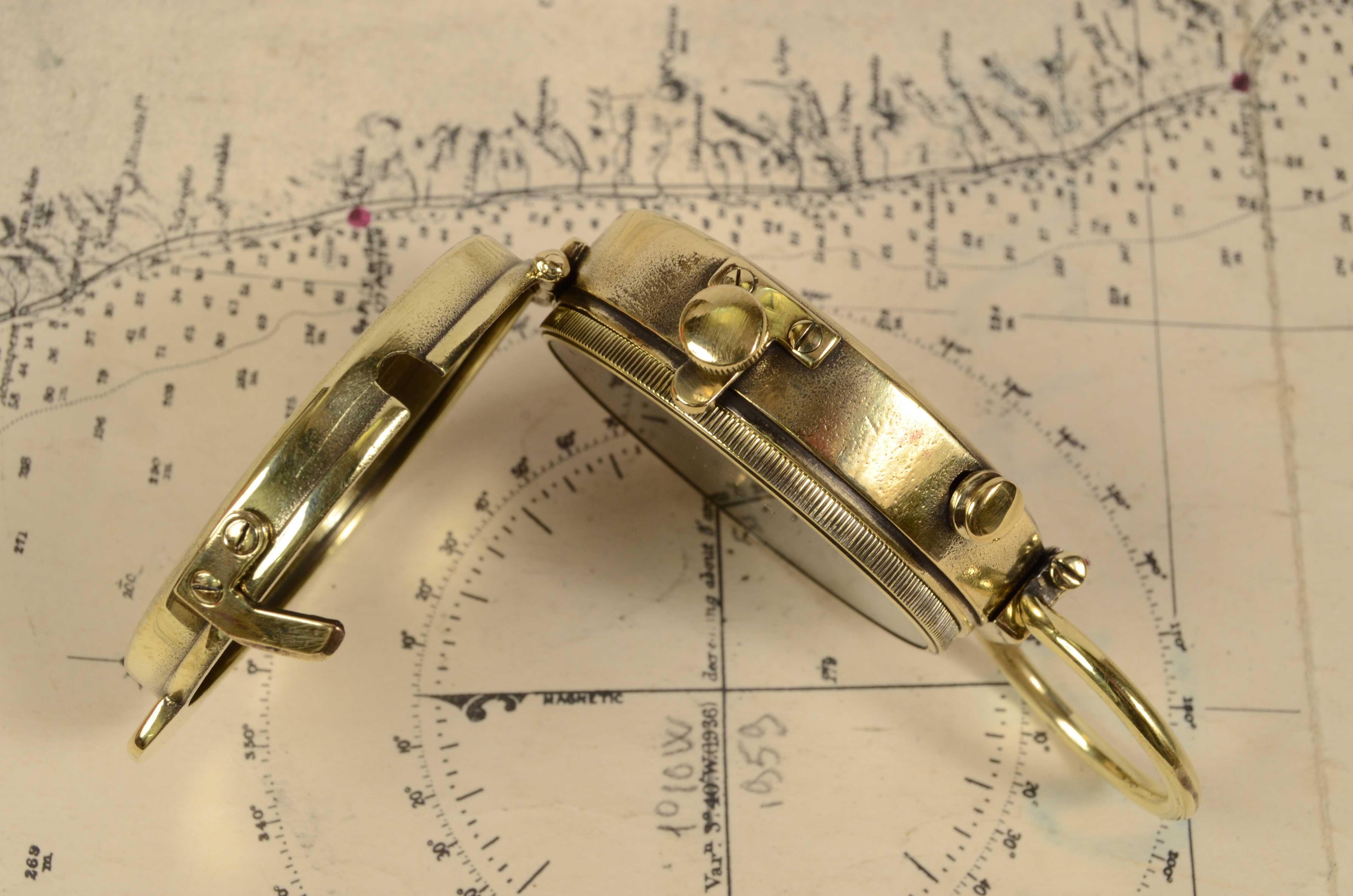 1920s Magnetic Brass Pocket Compass U.S Engineer Corps Antique Suveryor Tool 2