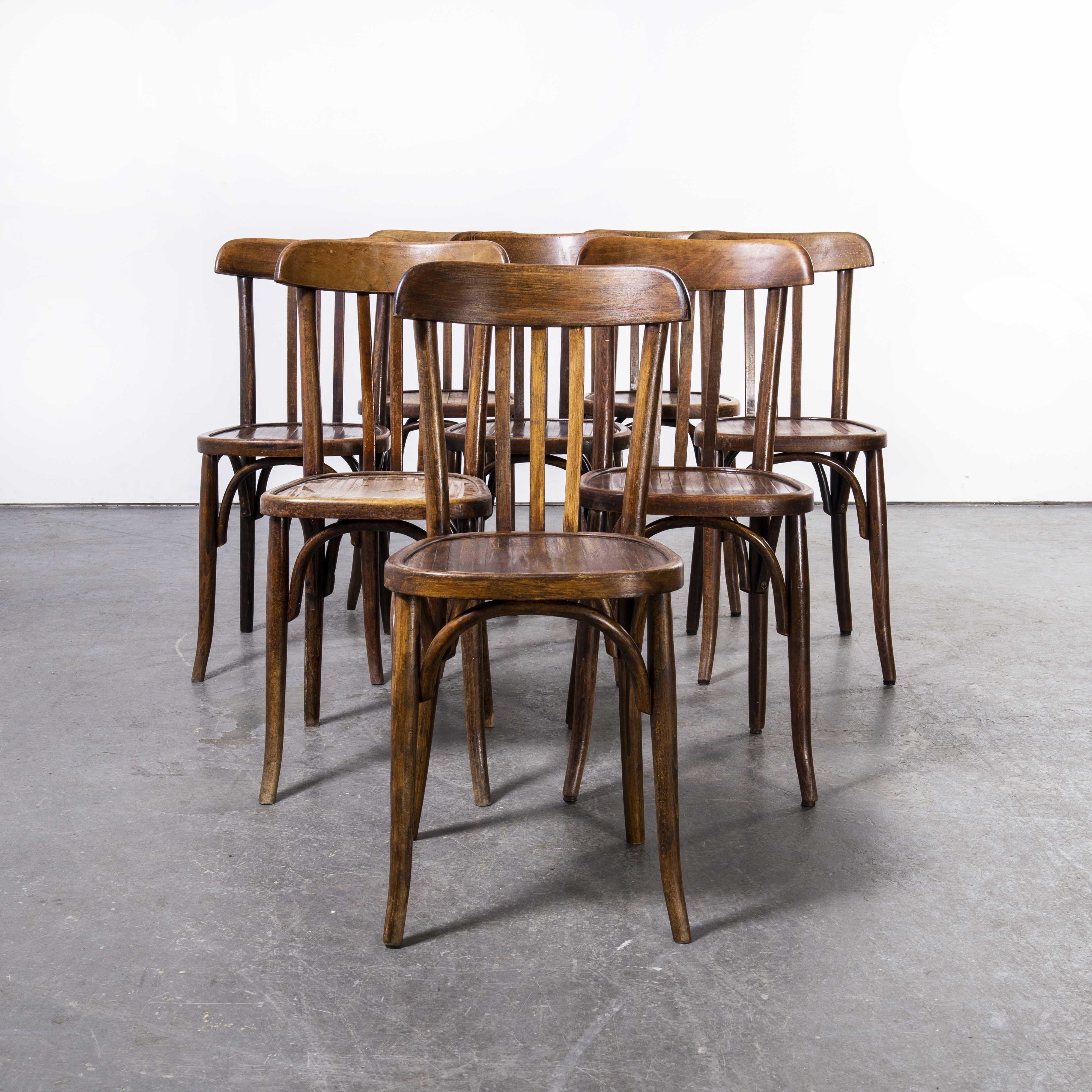 1920's Mahieu Bentwood Three Slat Dining Chairs, Set of Eight 5