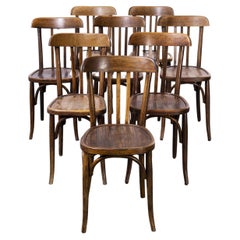 1920's Mahieu Bentwood Three Slat Dining Chairs, Set of Eight