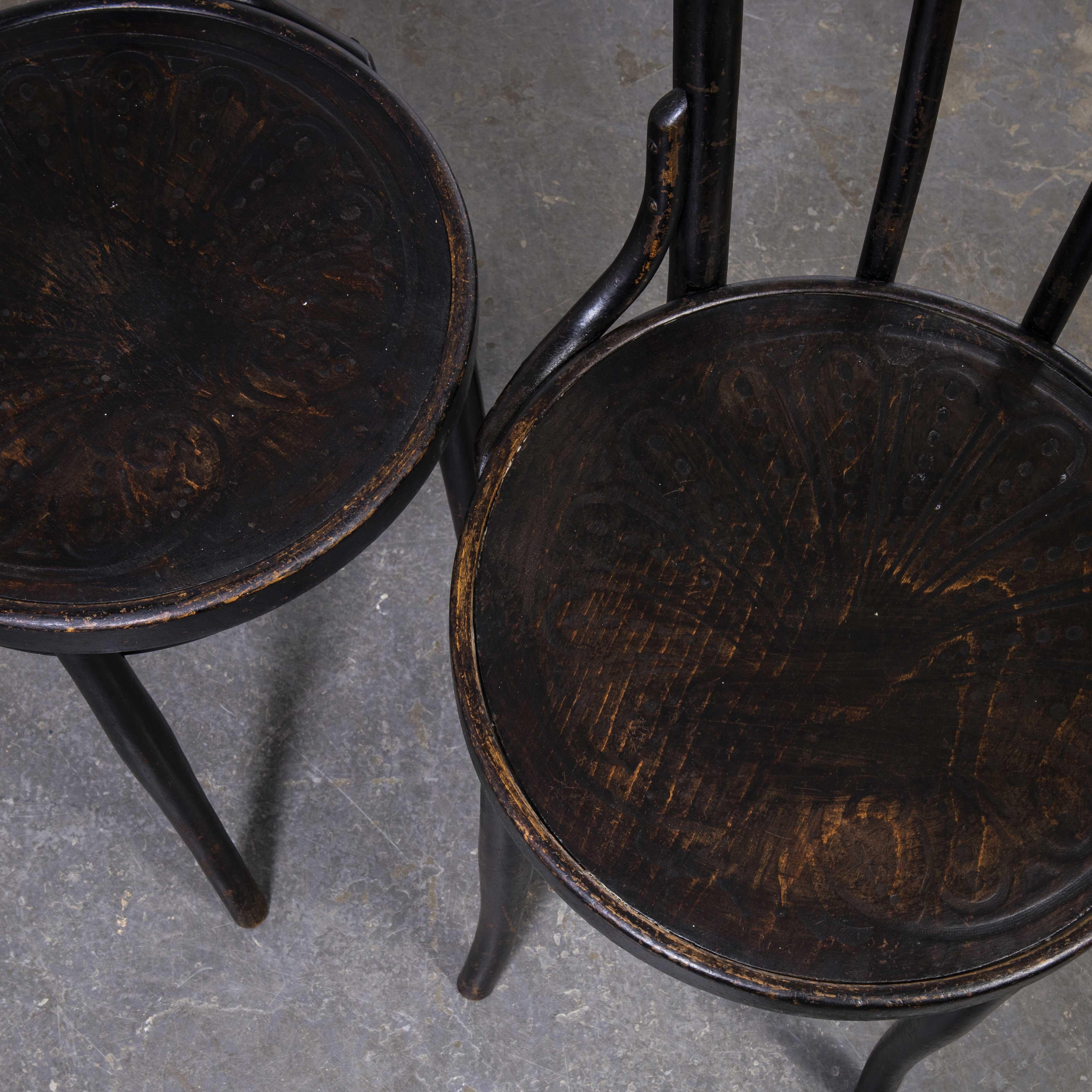 1920's Mahieu Dark Bentwood Hoop Dining Chairs, Pair 3