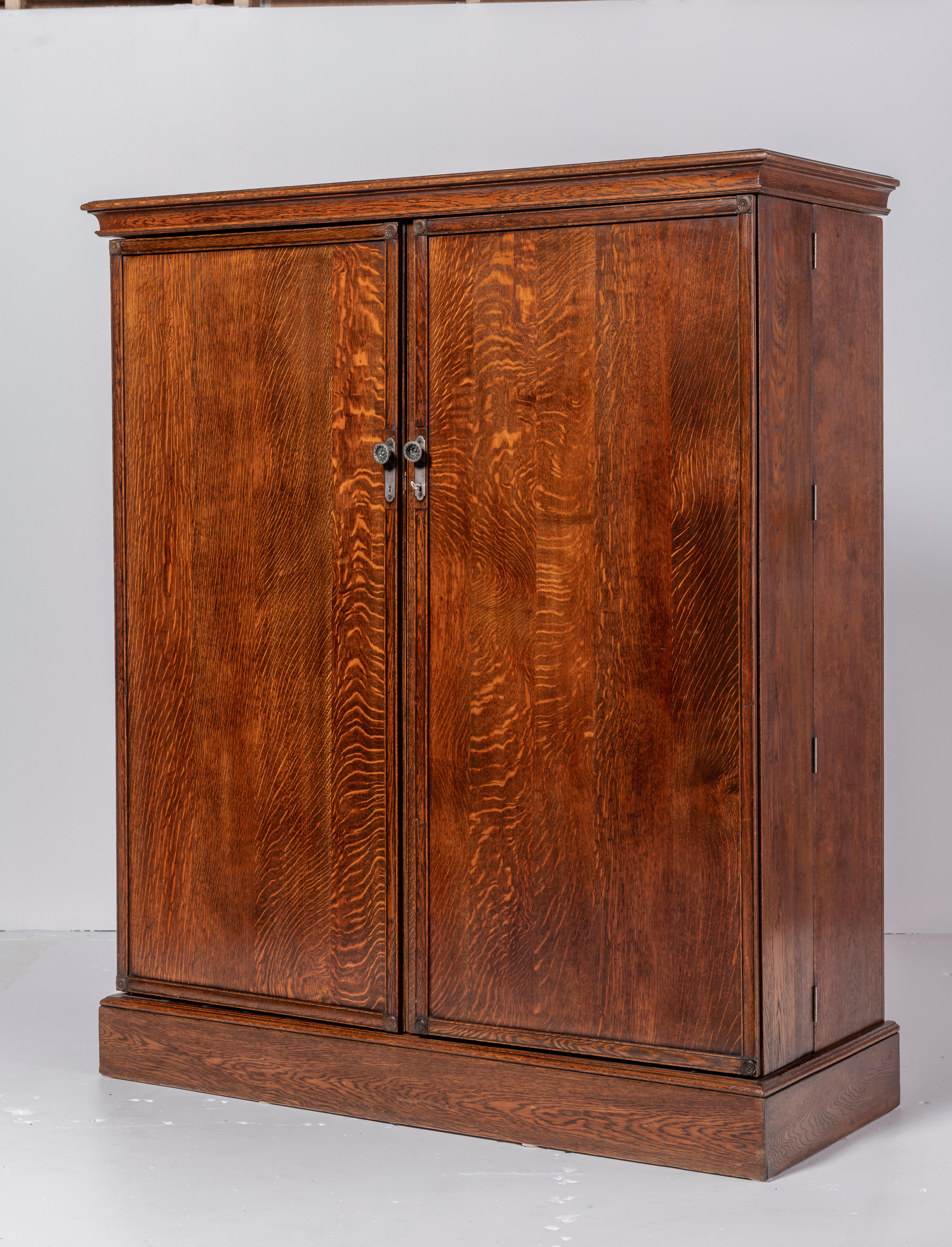 1920s, Mahogany and Oak Compactom Ltd Gentleman's Wardrobe For Sale 8