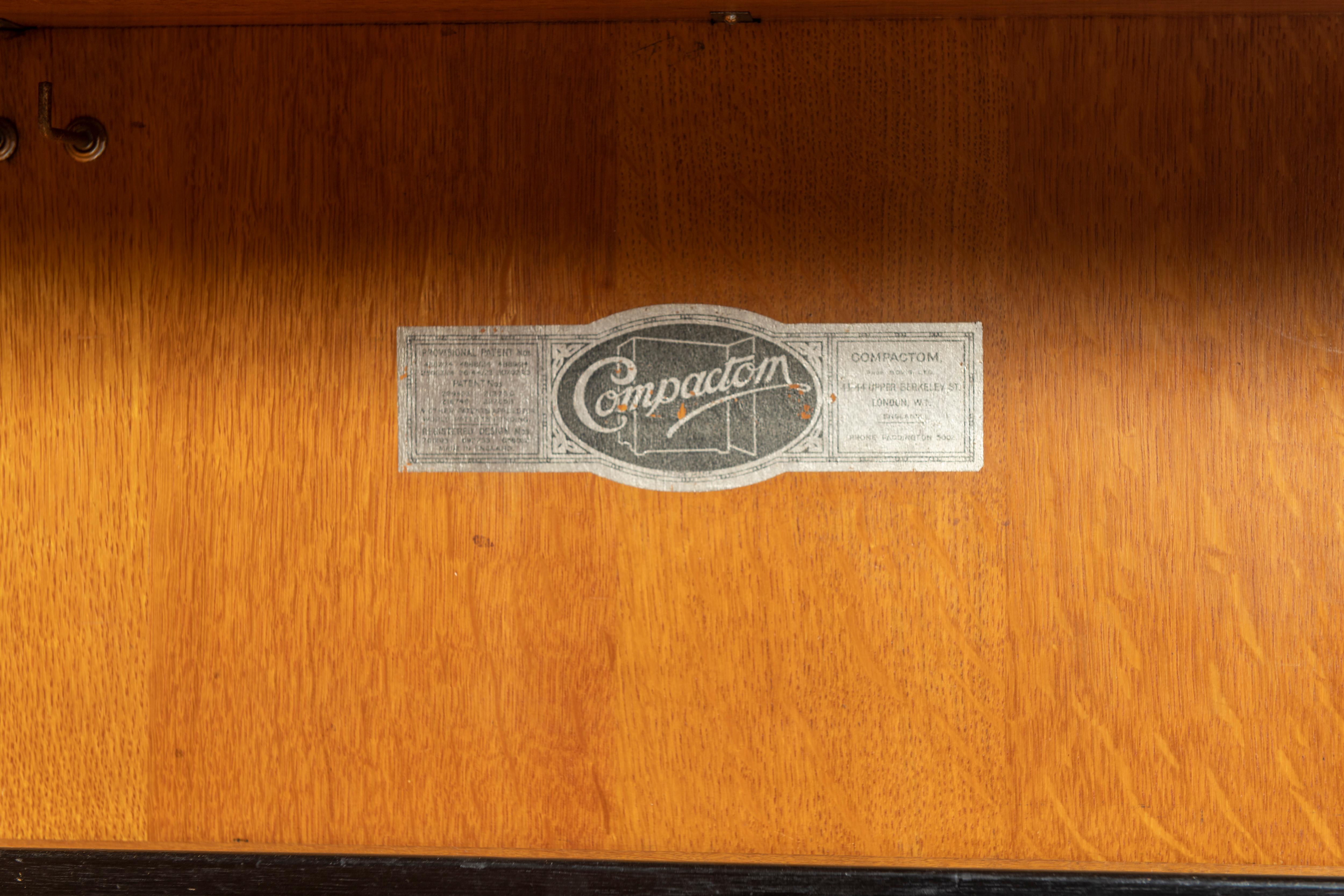 1920s, Mahogany and Oak Compactom Ltd Gentleman's Wardrobe For Sale 11