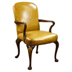 1920s Mahogany Leather Elbow Chair