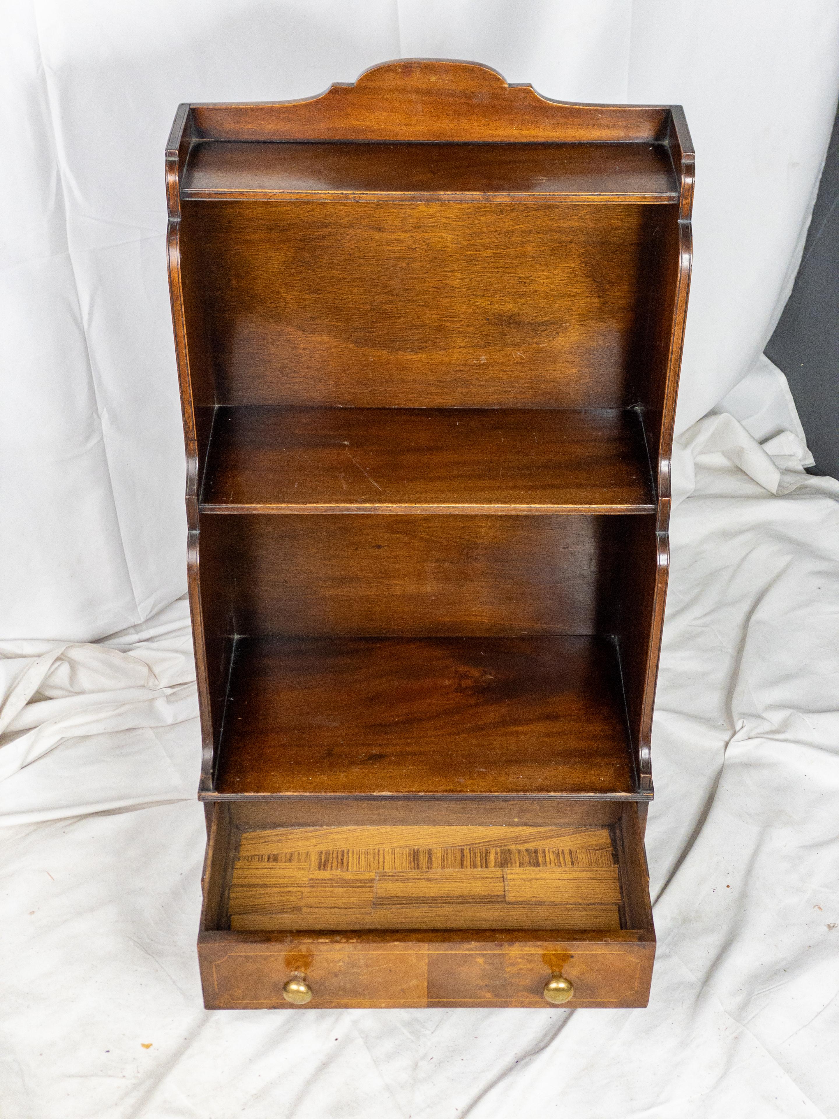 Art Deco 1920's Mahogany Waterfall Bookcase For Sale