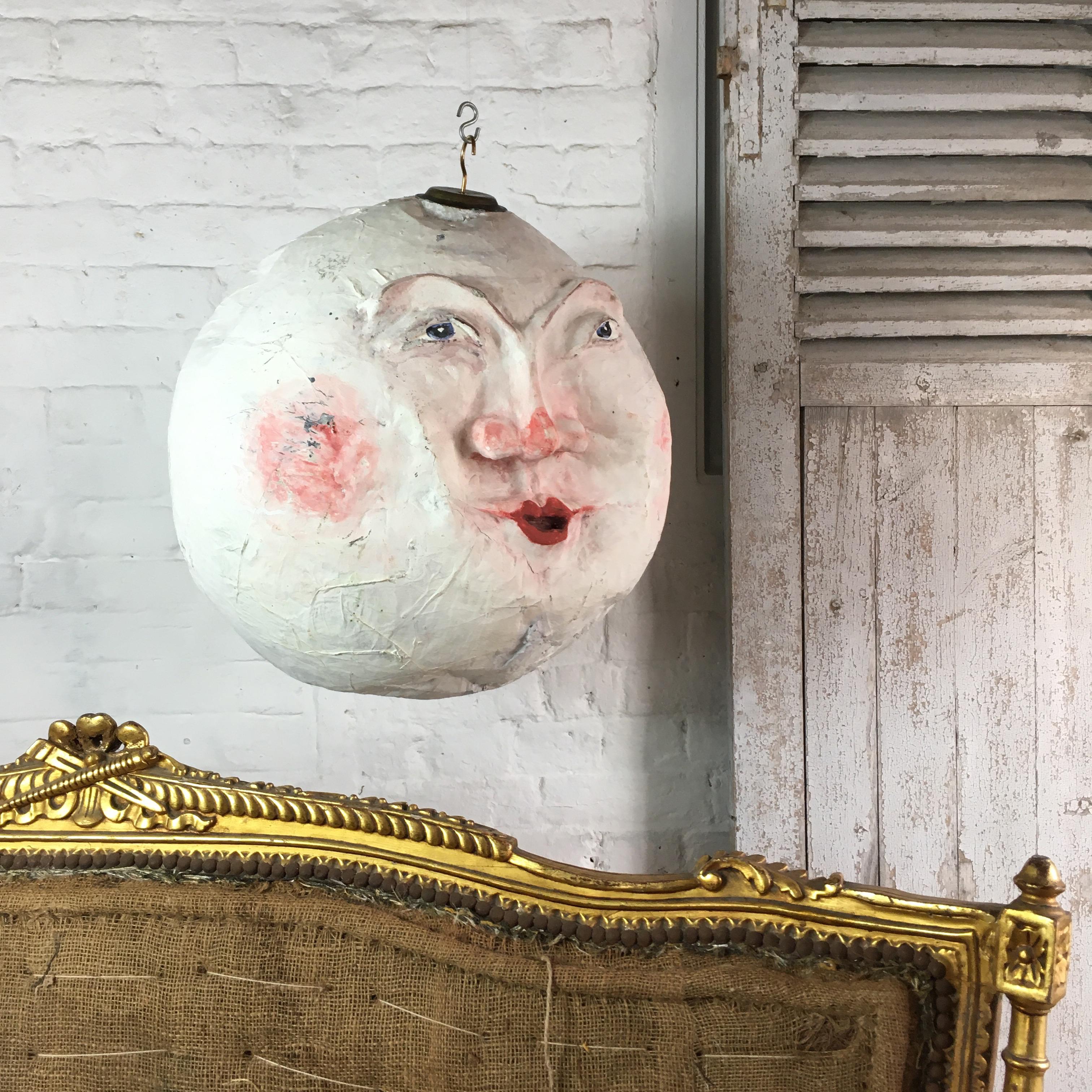 vintage paper mache moon