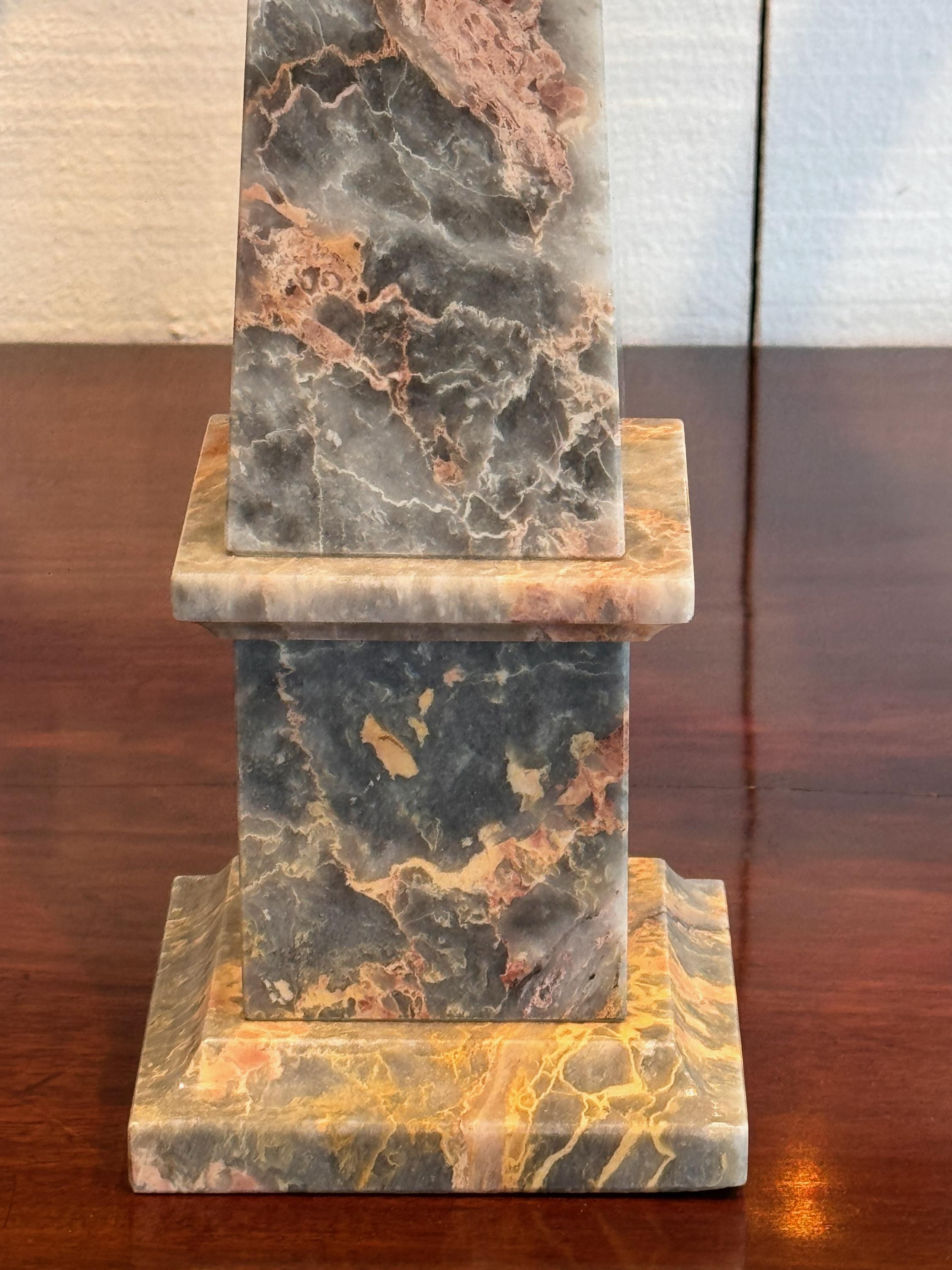 Italian 1920s Marble Obelisk For Sale