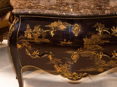 1920s Marble Top Chinoiserie Commode