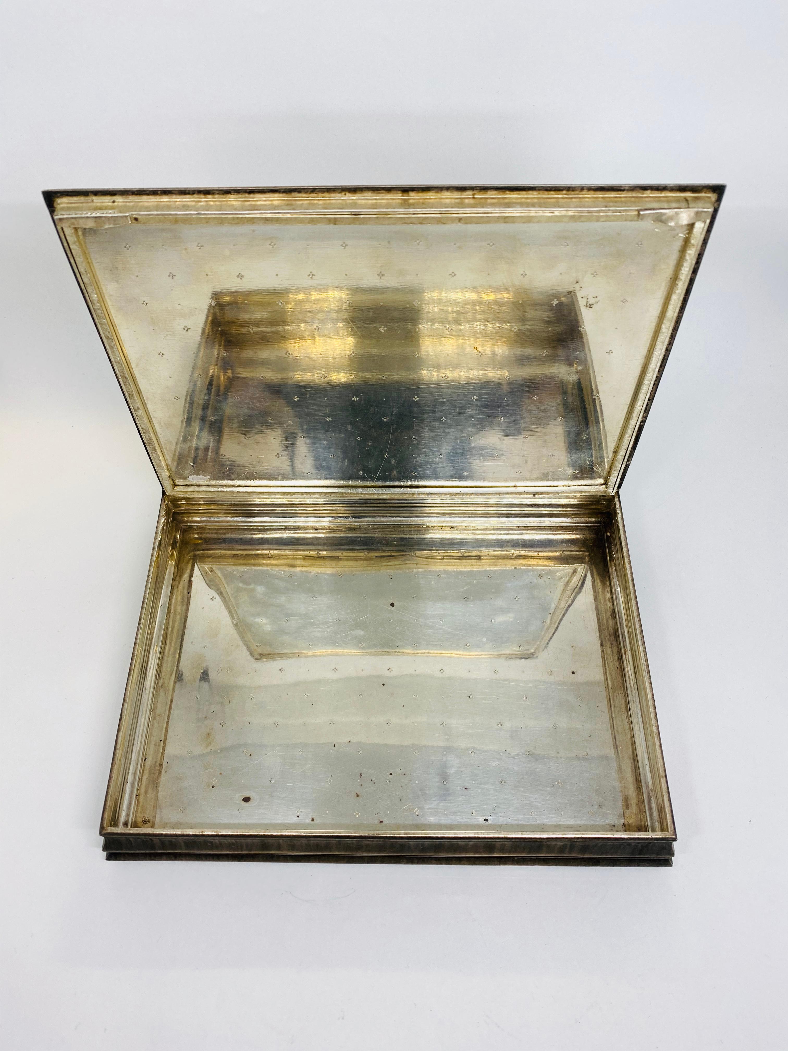 1920s MARIO Buccellati Italian Silver and Crystal Handmade Decorative Table Box 1