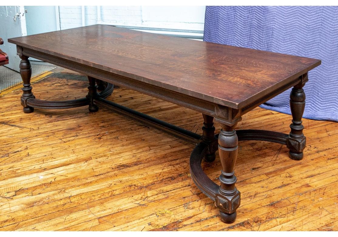 1920’s Massive Jacobean Style Oak Banquet Table 7