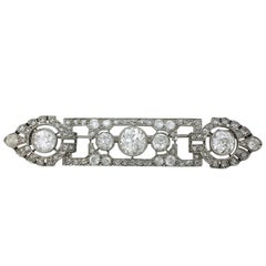 1920s Mauboussin Art Deco Diamond Platinum Brooch