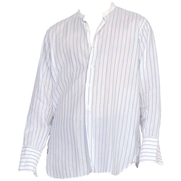 1920's Mens Edwardian French Cuff Pinstripe Shirt at 1stDibs mens