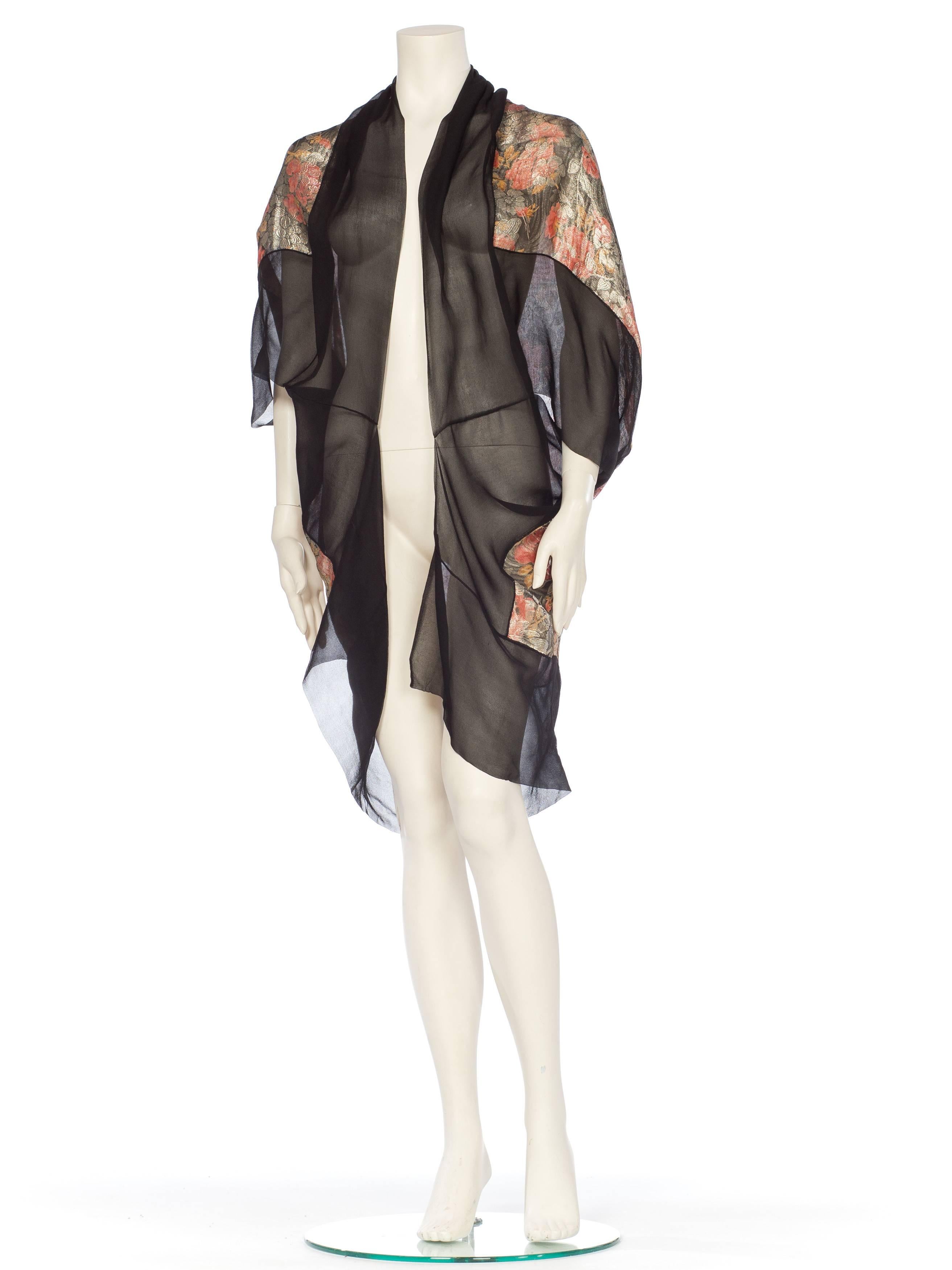 1920s Metal Lamé & Chiffon Cocoon Kimono 12