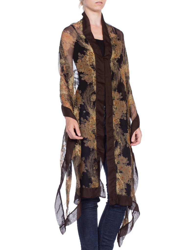 1920's Metallic Gold Lame and Chiffon Evening Scarf at 1stDibs gold