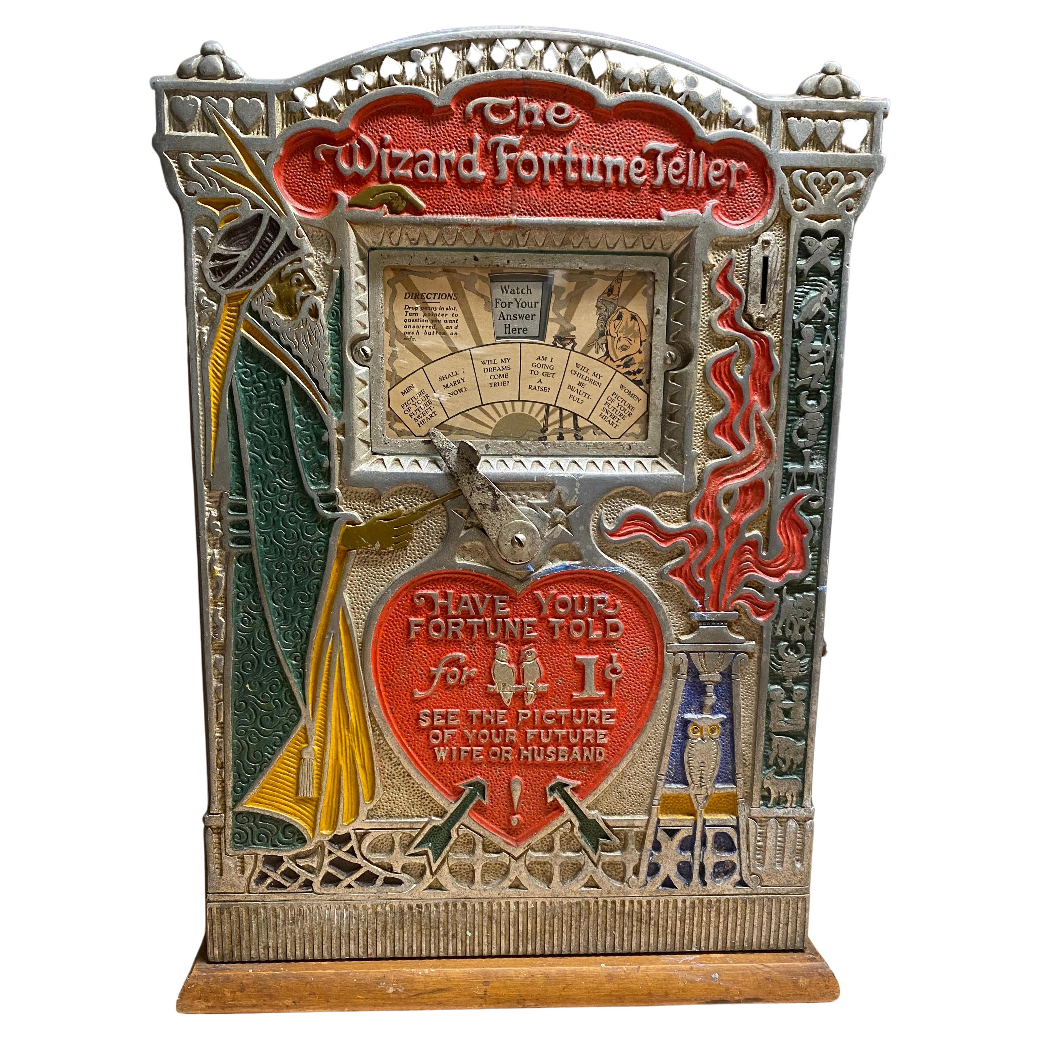 1920er Mills 1 cent Wizard Fortune Teller, Chicago, Mills Novelty Co. im Angebot