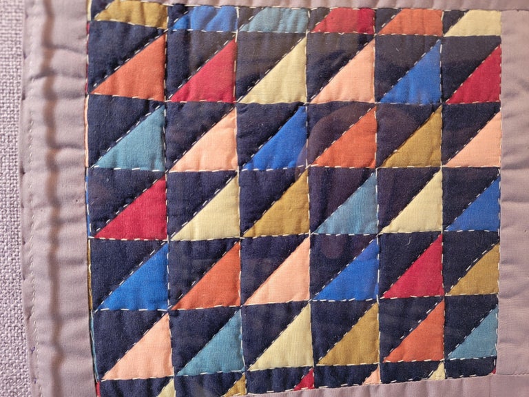 Adirondack 1920's Mini Pieced Pieced Delectable Mountains Doll Quilt For Sale