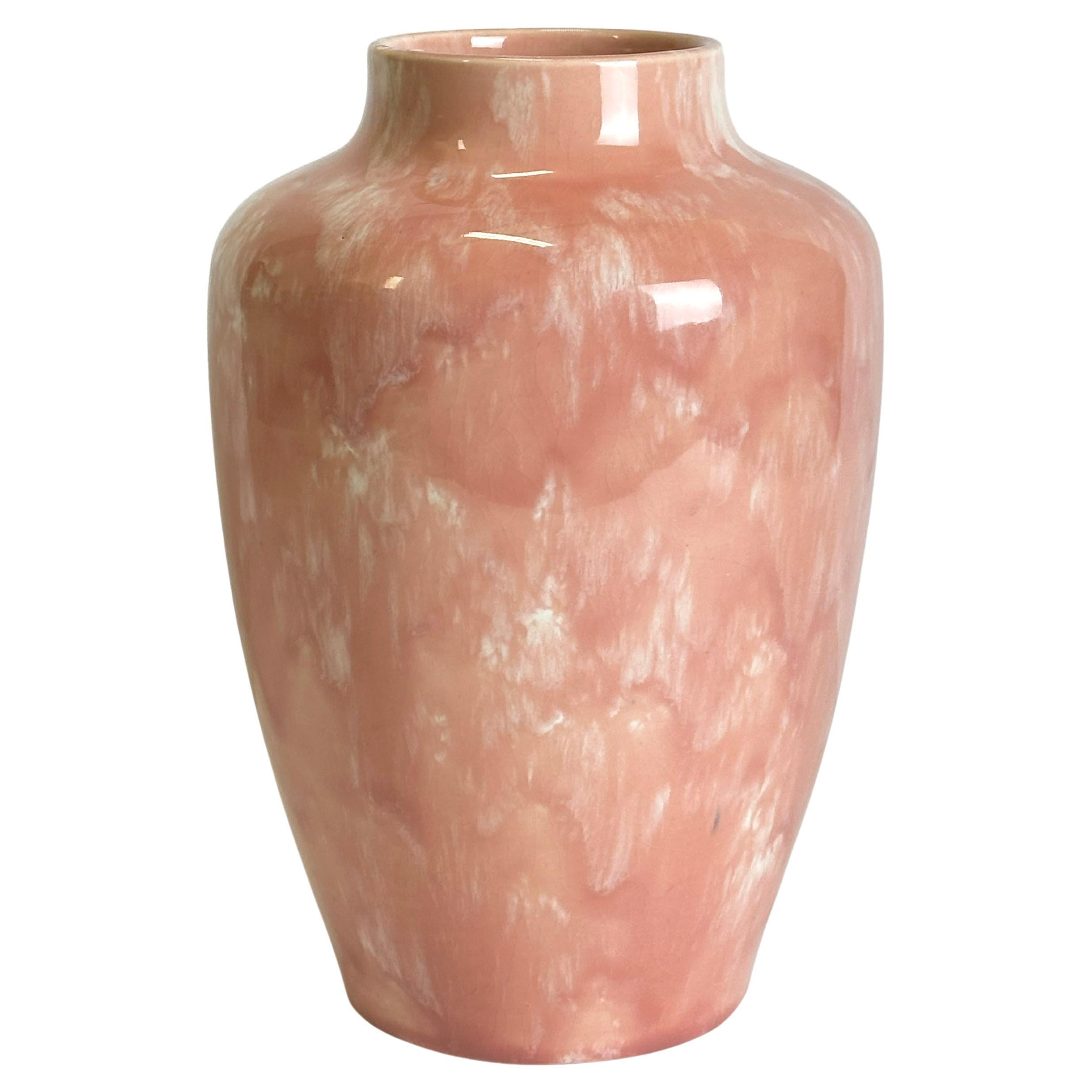 Vaso in ceramica Minton Hollins Astra Ware Rose Pink Drip Glaze degli anni 
20 in vendita