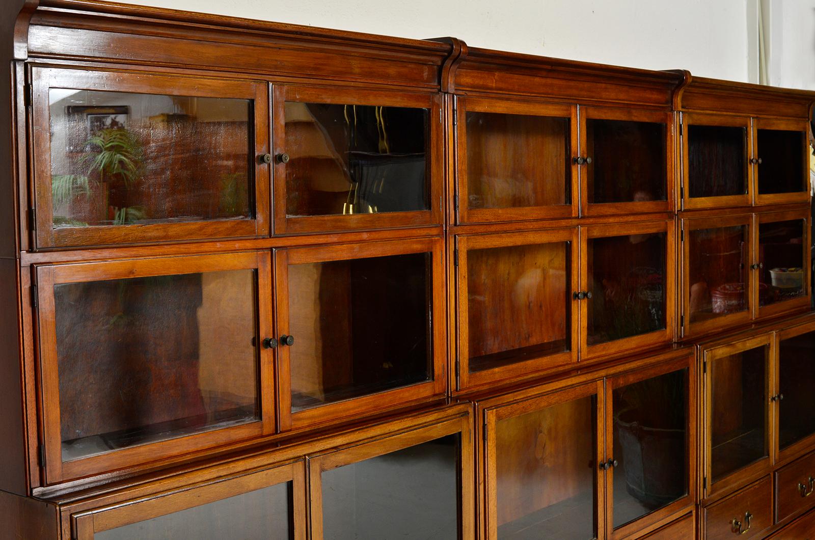 1920s Minty Barristers Modular Mahogany Library Bookcases Drawers Cabinets 5
