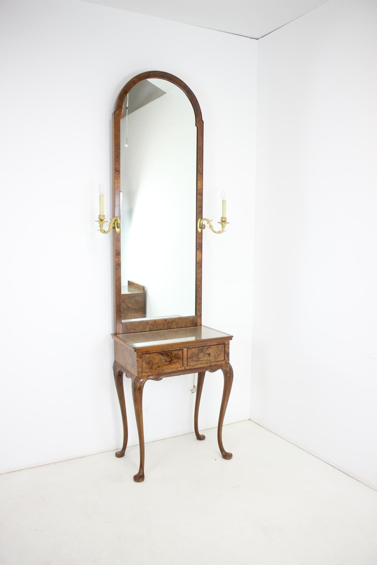 Brass 1920s Mirror Cabinet, Czechoslovakia For Sale