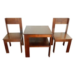 1920s Modernist Bedroom Set of Table and Chairs for L.O.V. Oosterbeek