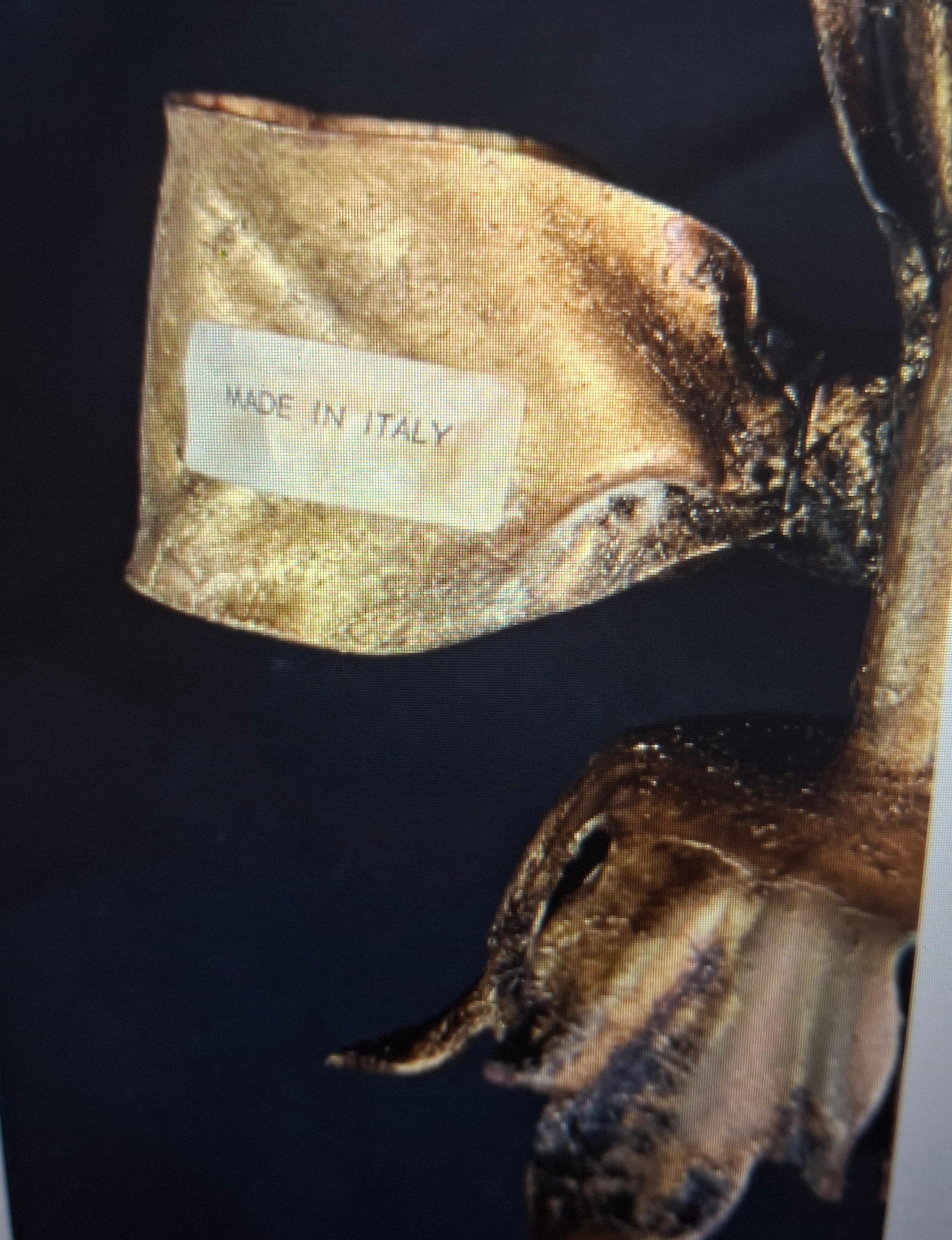 Aplique de Pared Monumental Hollywood Regency de Hierro Dorado/Lama de Topo de los Años 20 - Original en venta 8