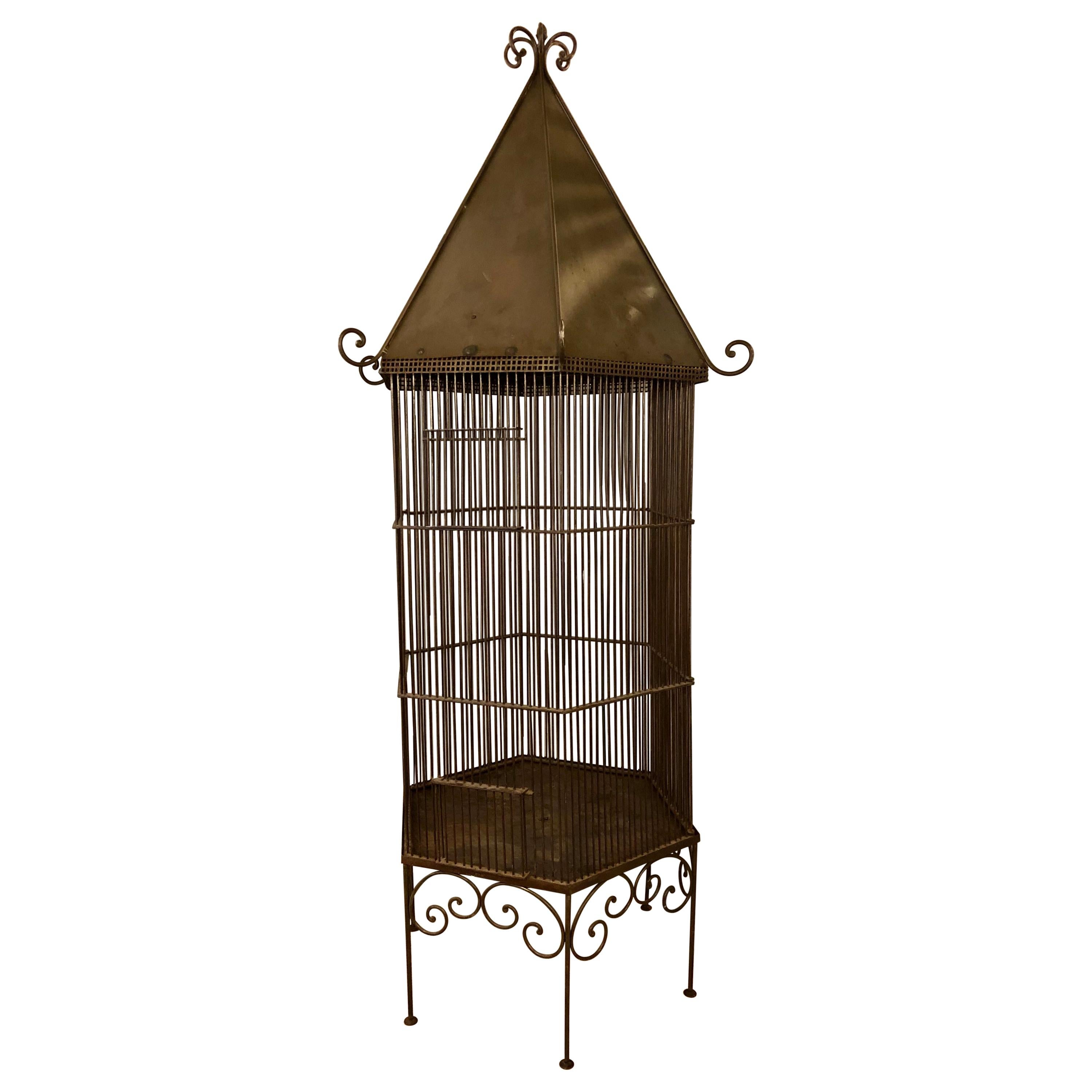 Monumental 19th c. English Octagonal Bird Cage For Sale at 1stdibs