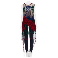 MORPHEW COLLECTION Multicolor Embroidered Net Lace Boho Vest