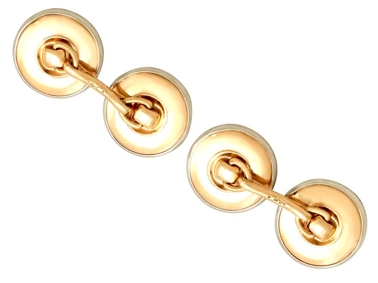 Paire De Boutons De Manchettes En Nacre - Style Années 1920 - Occasion - Superbe État Vintage