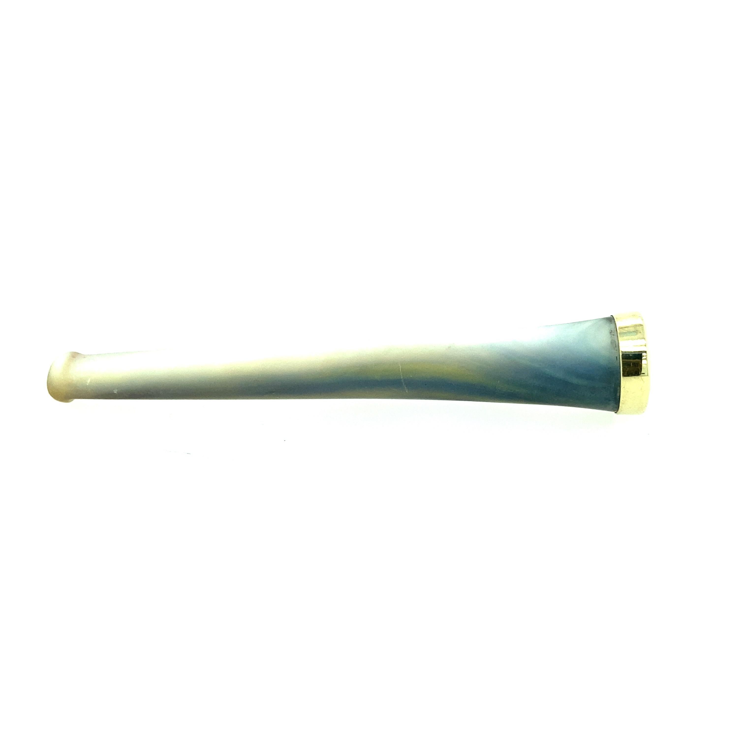 Art Deco 1920s Mother of Pearl and Gold Cigarette Holder with Case