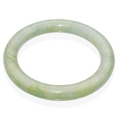 1920er Jahre Mottled Green Light Gray Jadeit Jade Armreif Armband