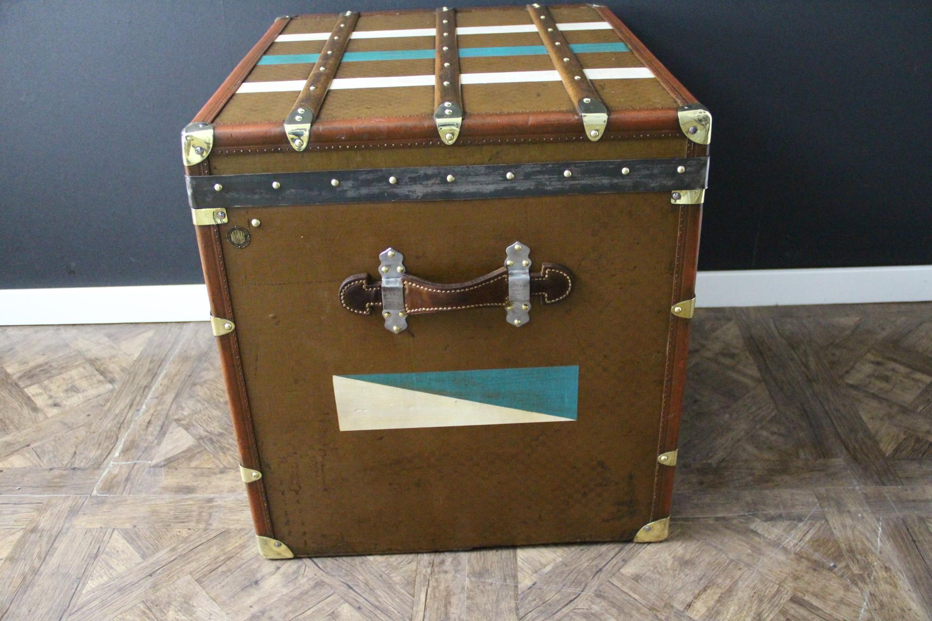 Baule Moynat degli anni '20, baule a vapore Moynat da 70 cm, baule per cappelli Moynat in vendita 5