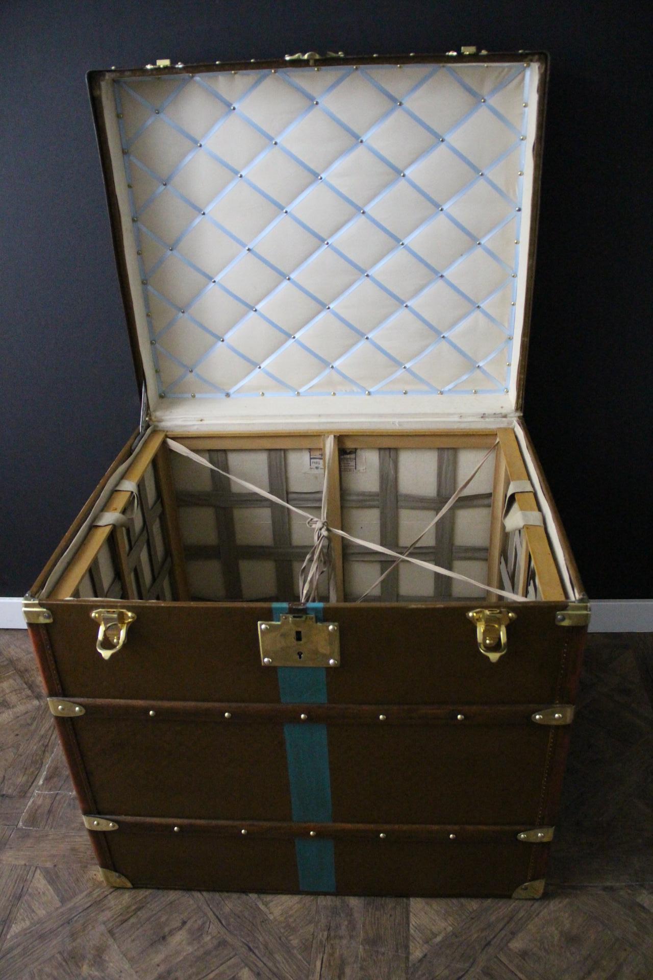 Baule Moynat degli anni '20, baule a vapore Moynat da 70 cm, baule per cappelli Moynat in vendita 8