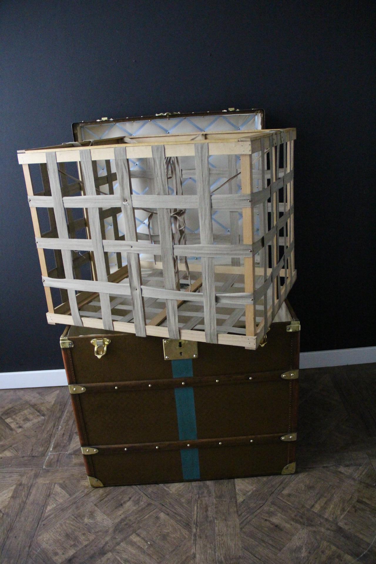 Baule Moynat degli anni '20, baule a vapore Moynat da 70 cm, baule per cappelli Moynat in vendita 10