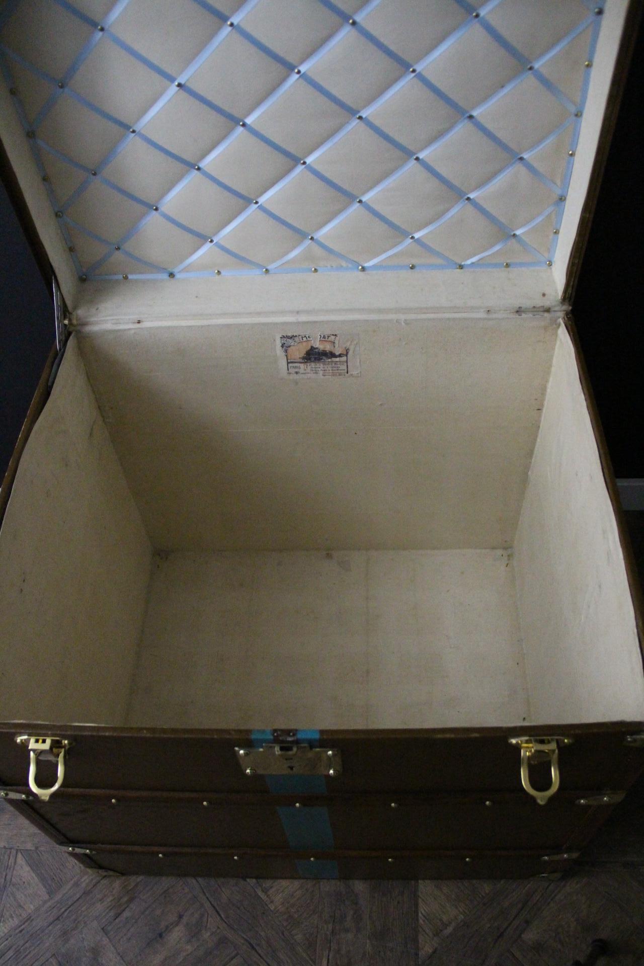 Baule Moynat degli anni '20, baule a vapore Moynat da 70 cm, baule per cappelli Moynat in vendita 11