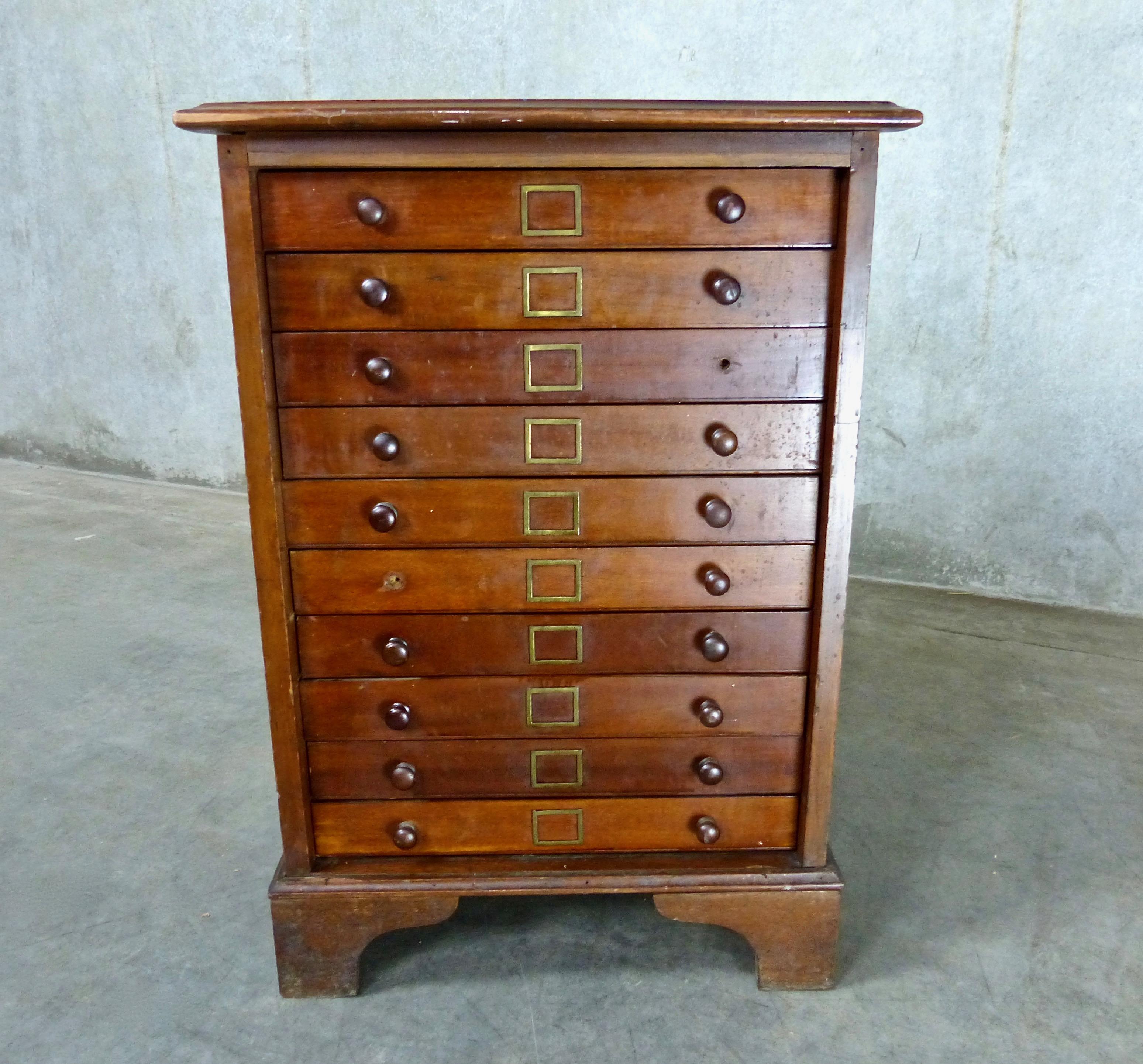 Early 20th Century 1920s Multi-Drawer Mahogany Specimen Cabinet