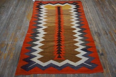 Tappeto Navajo in lana, tessuto a trama piatta, in stile geometrico multitribale, degli anni '20, di origine nativa americana